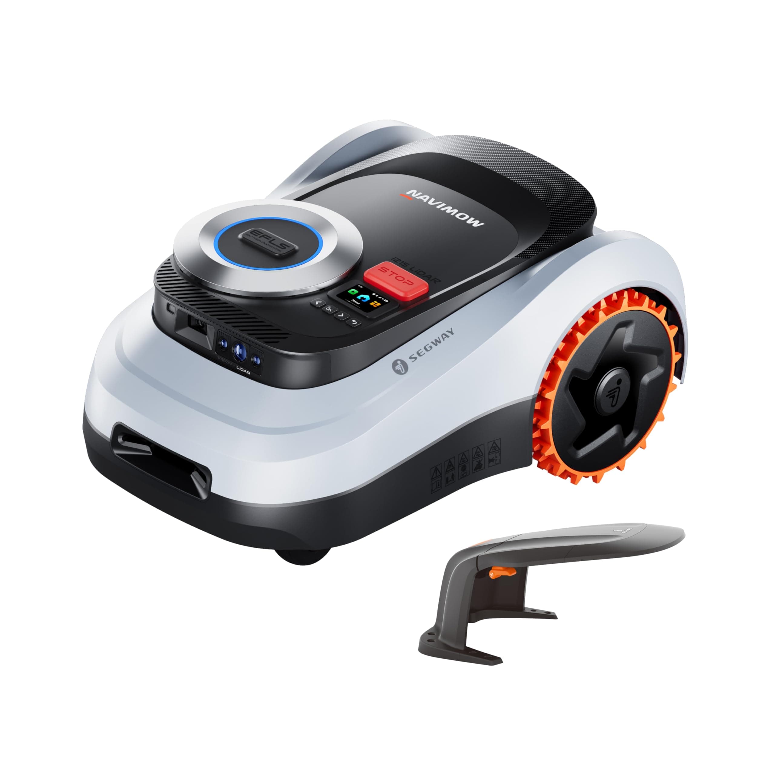 Segway Navimow i215 LiDAR Mähroboter ohne Begrenzungskabel für 1500 m² mit Garage M, Geländereifen für Hänge bis 45% Neigung, LiDAR+Vision Dual System, EIN-TIPP-Kartieren (Getrennt versandt Werden)