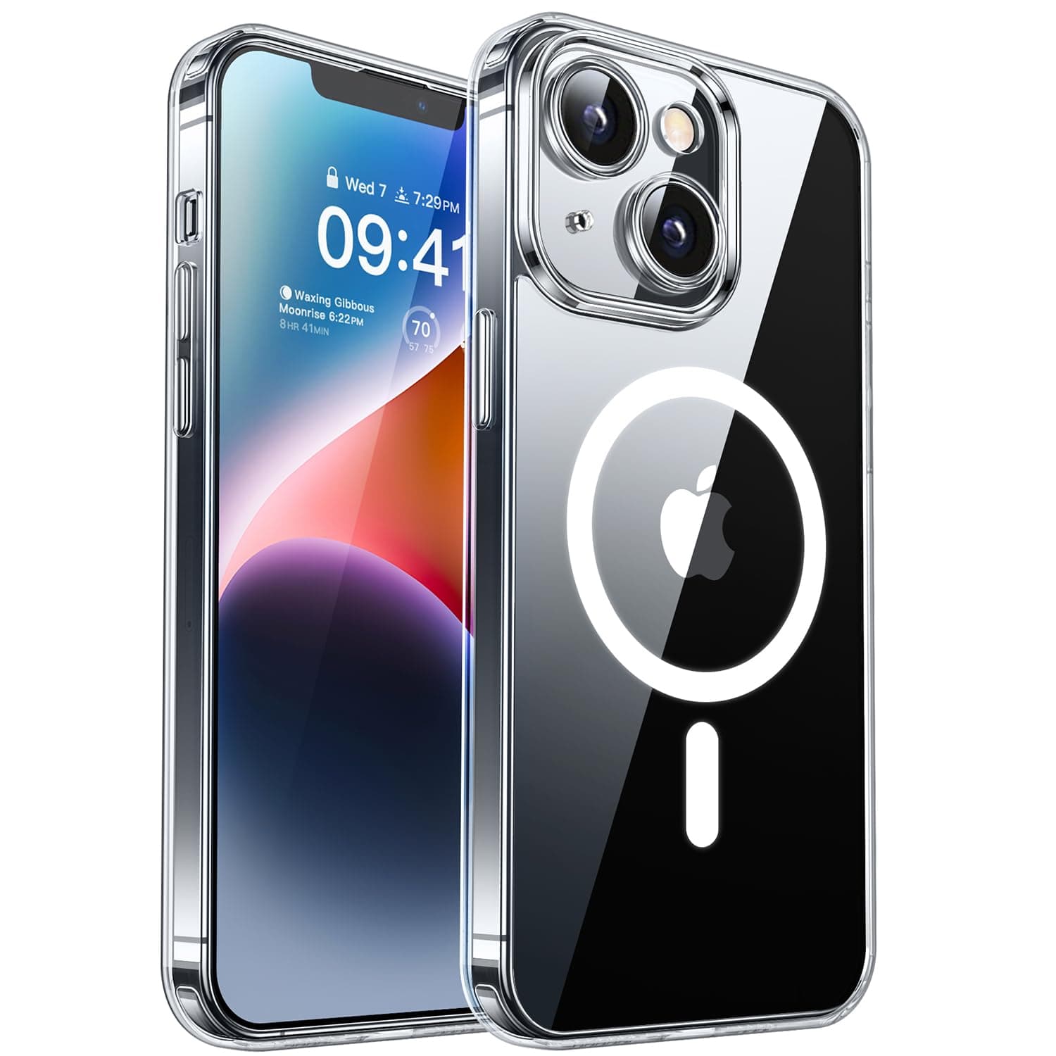 CANSHN Magnetica Cover per iPhone 14(6,1 Pollici), [Protezione Completa Della Fotocamera] Custodia Protettiva Antiurto per Telefono,Trasparente