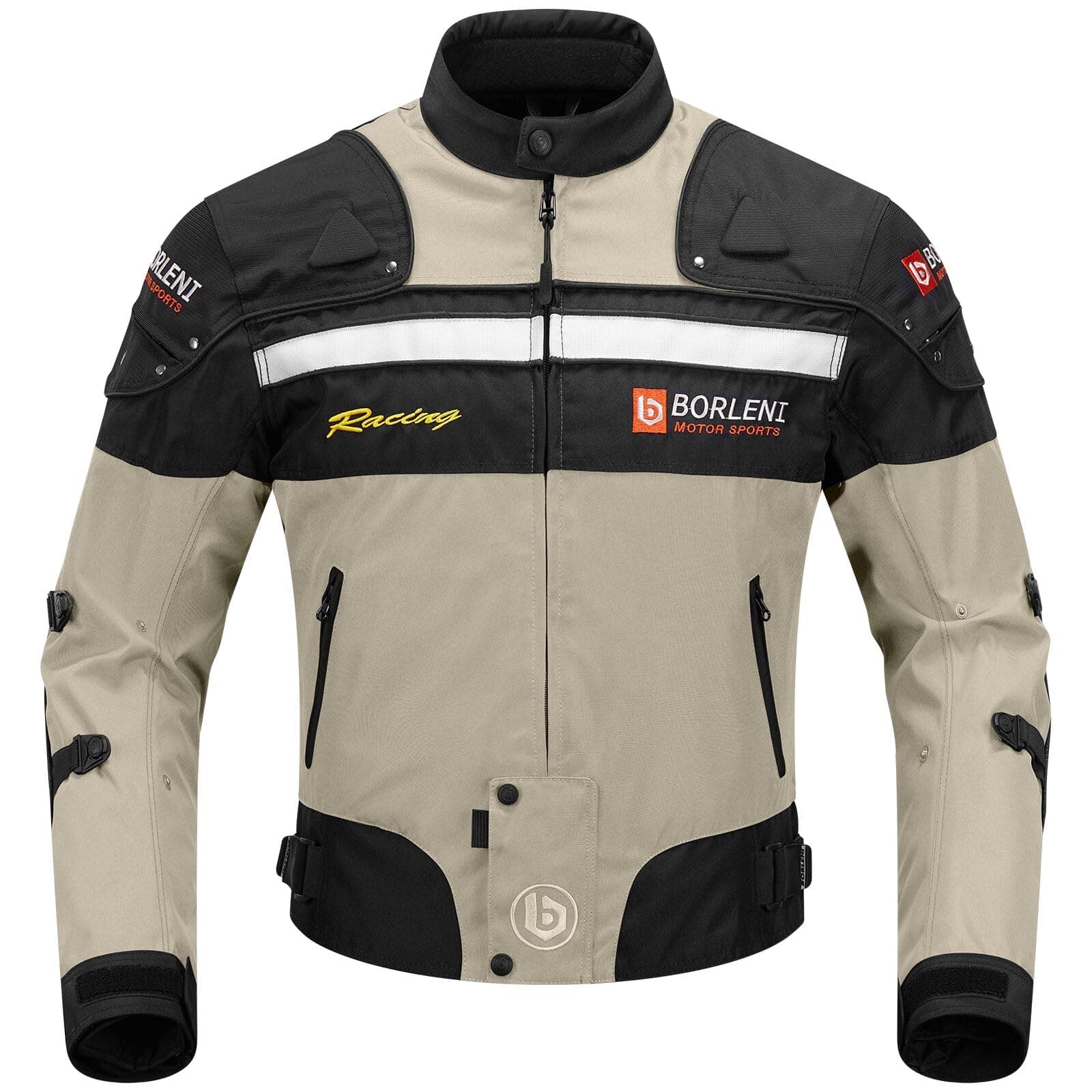 BORLENI Chaqueta de Moto Invierno 5 Equipo de Protección de Cuerpo Completo para Motocicleta Chaqueta de Montar en Moto a Prueba de Viento Otoño Ropa Moto para Hombres Mujeres XL Marrón