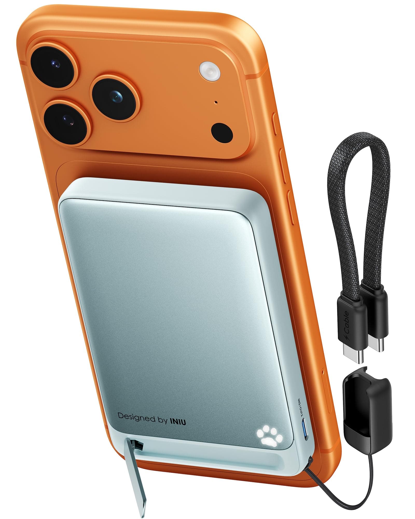 INIU Powerbank für MagSafe, Ultra-schlank Qi2-zertifiziert 15W Magnetische Powerbank iPhone, 10000mAh 45W USB-C Externer Akku Klein, Flugtauglich, Reise-Essential nur für iPhone 17 16 15 14 13, Blau