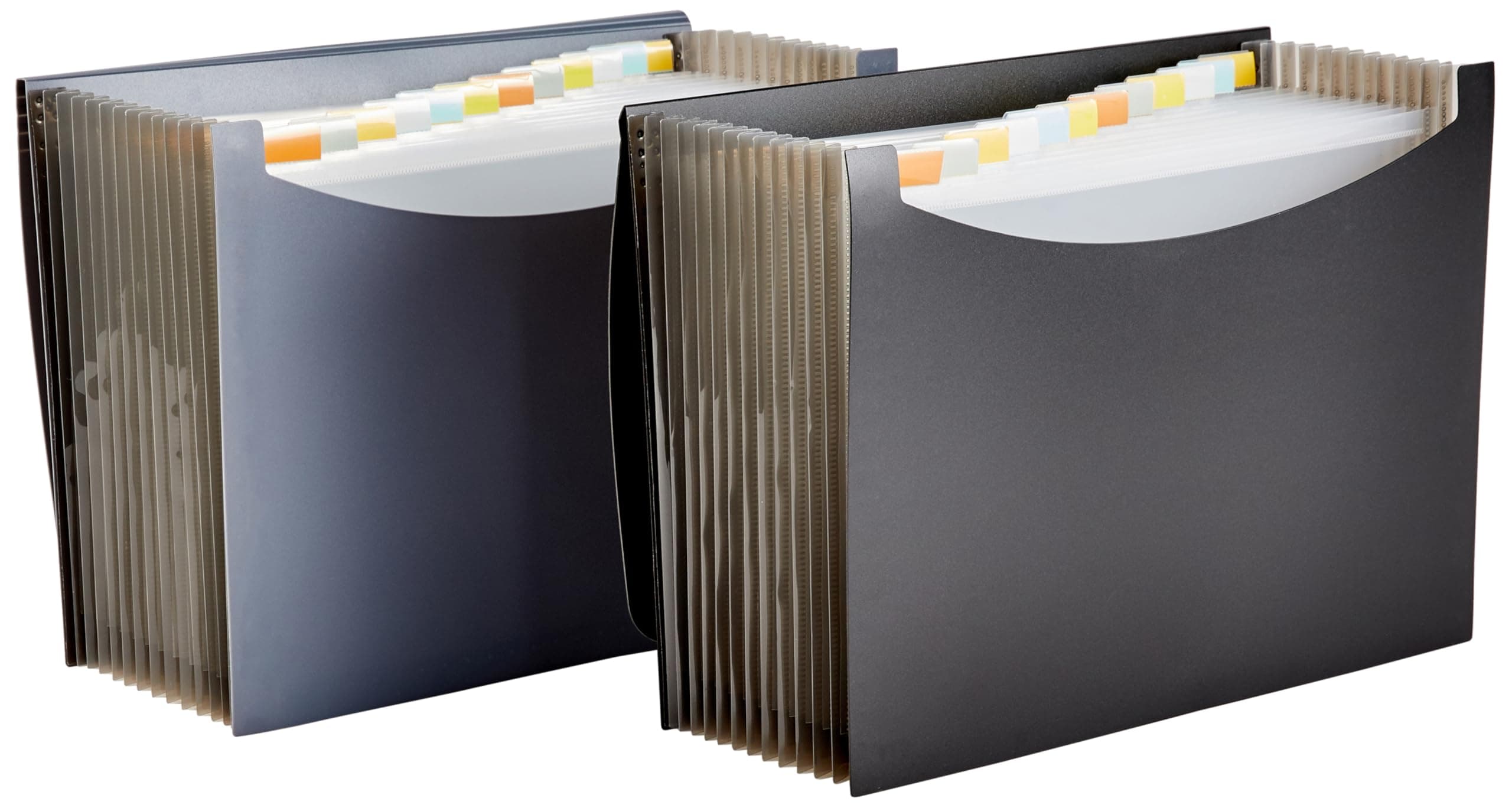 Amazon Basics Dokumentenmappe A4, Fächermappe, grau, Schwarz, 2er-Pack