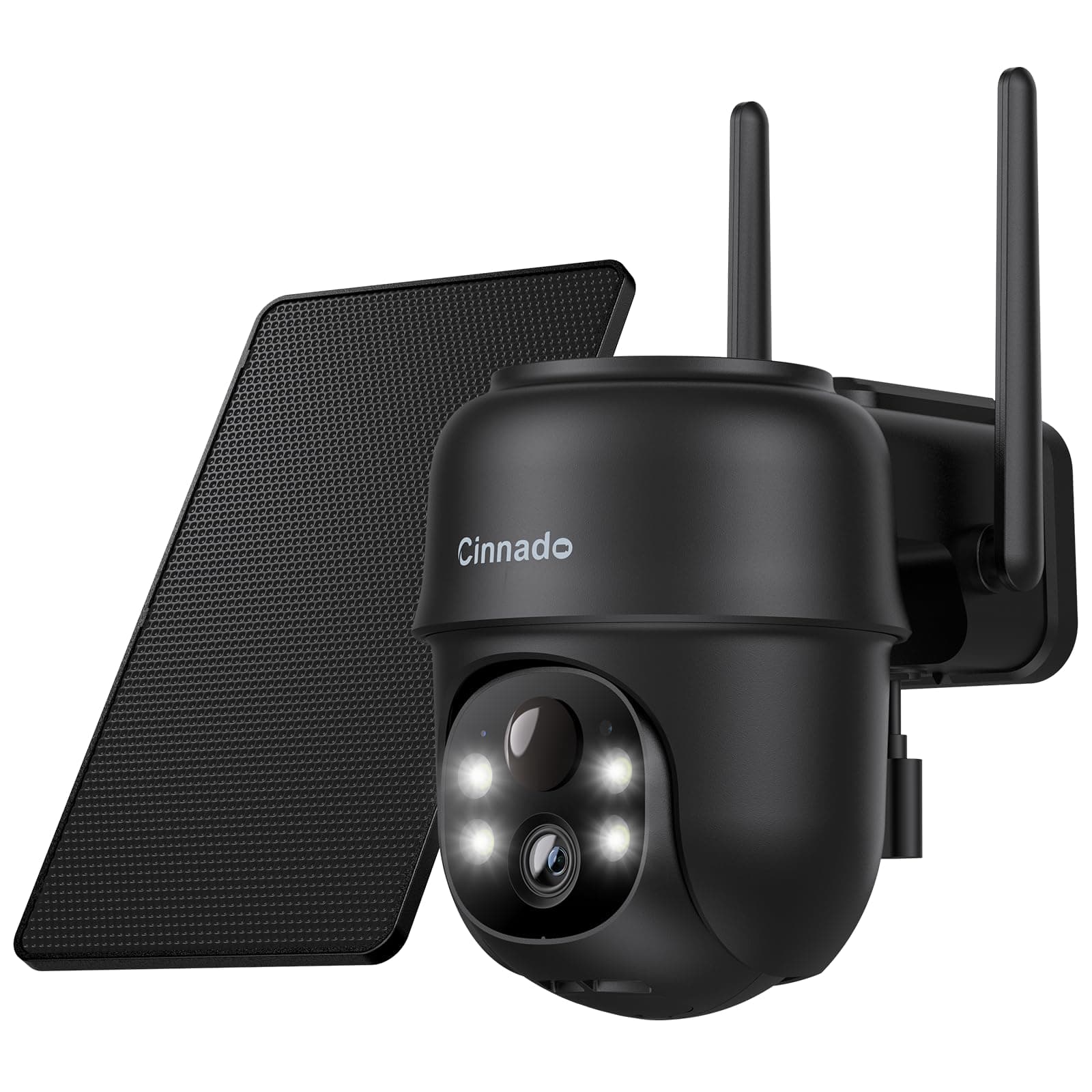 Cinnado Camera Surveillance WiFi Exterieure sans Fil - 2K Camera Exterieur sans Fil avec Panneau Solaire, 360° PTZ, Alerte Instantanée PIR, Vision Nocturne Couleur, Audio Bidirectionnel, B6 (Noire)