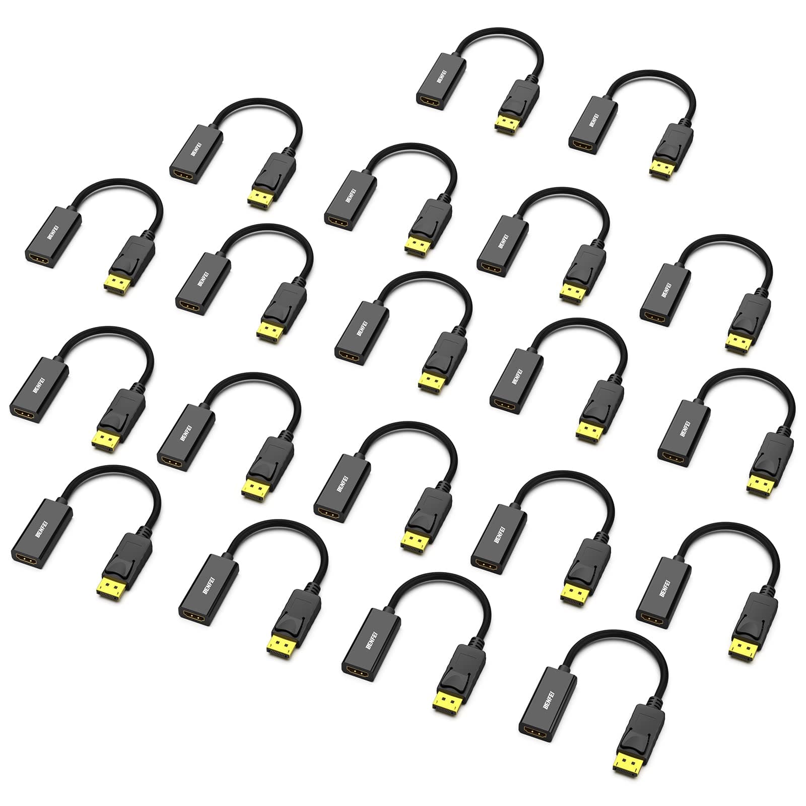 BENFEI Adaptador Displayport a HDMI 20 paquetes, Convertidor DP a HDMI Macho a Hembra con Audio para Lenovo, DELL, HP, ASUS y Otras Marcas
