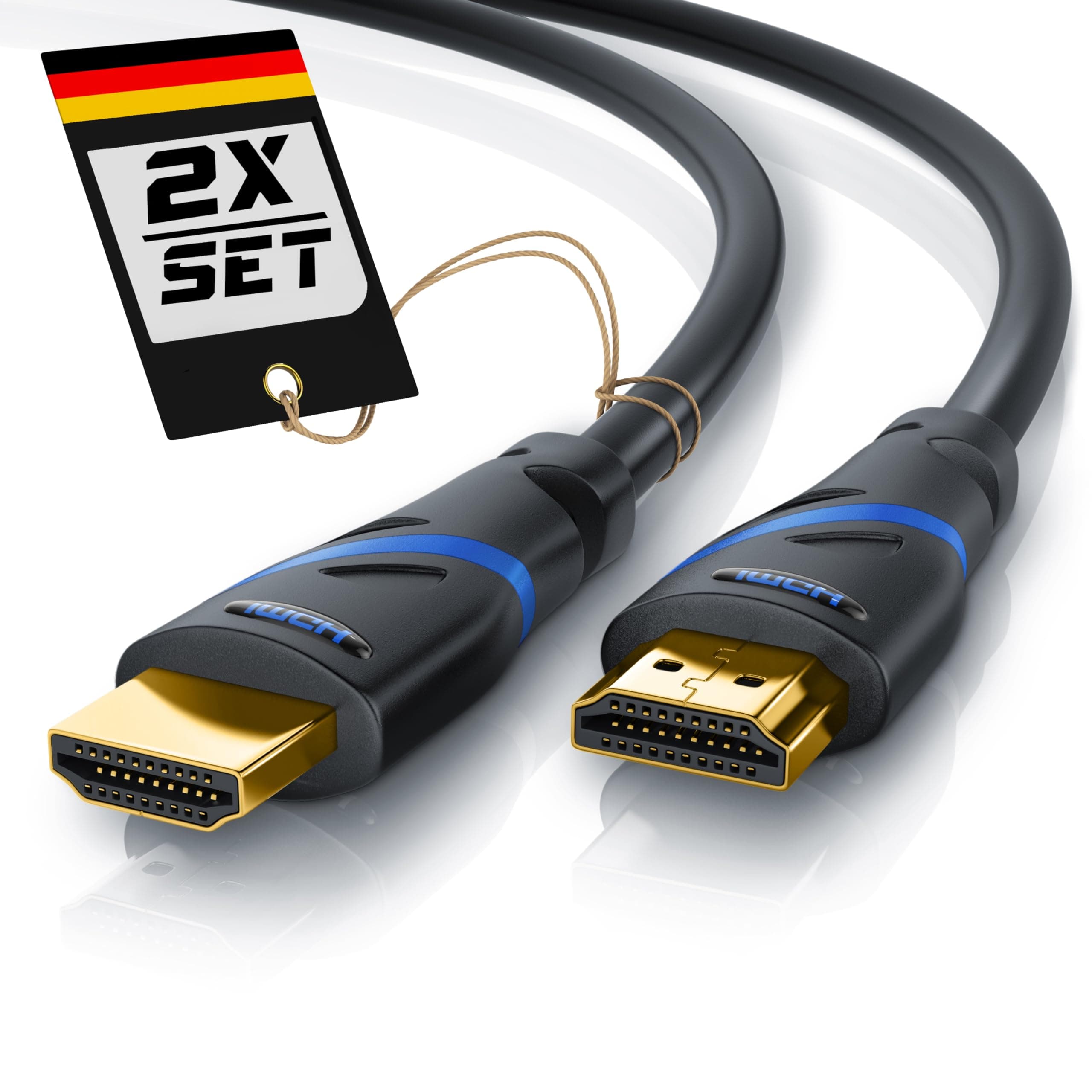 CSL - 10m 2er-Pack 4k HDMI Kabel 2.0b - zertifiziertes Kabel 4k@60Hz - UHD - High Speed Ethernet 18Gbps HDMI 2.0b - 4k, HDR 10+ eARC 3D VRR HDCP 2.2&2.3 Gaming TV PS5 Xbox