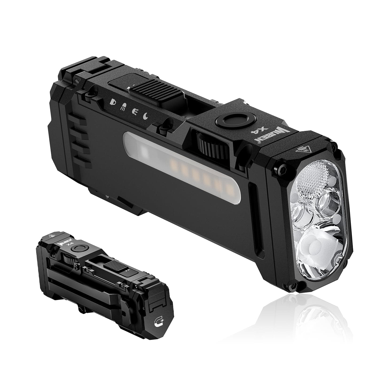 WUBEN X4 Mini LED Taschenlampe mit RGB Licht, Klein Taschenlampe Aufladbar 1500 Lumens, EDC Taktische Taschenlampe IP65 Flashlight Torch für Camping, Mitgebsel, Notfäll