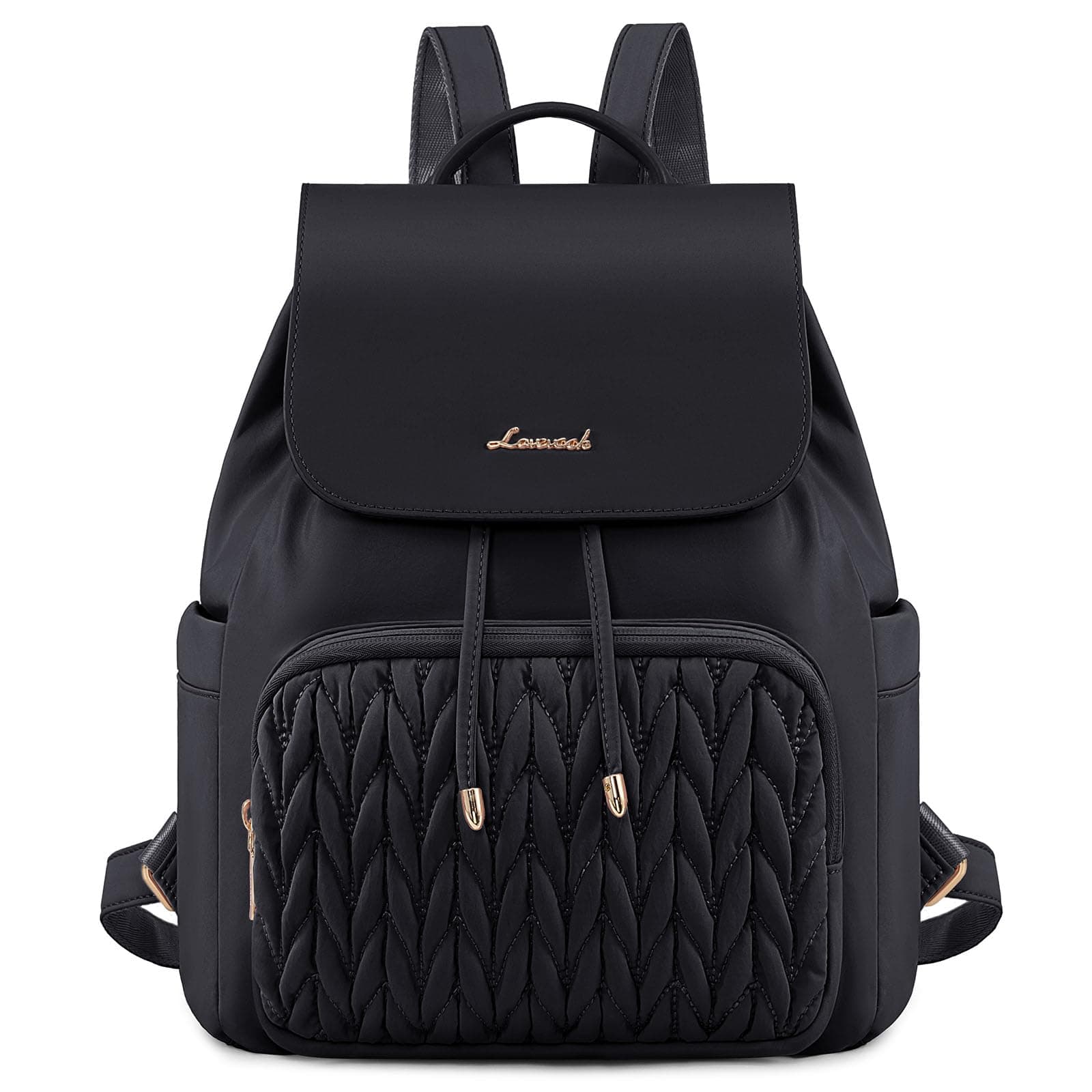 LOVEVOOK Rucksack Damen Klein, Elegant Cityrucksack Kleiner Tagesrucksack Damenrucksack Wasserdicht, Mini Casual Daypack Backpack Women Modern für Freizeit Reisen Schule Arbeit, Schwarz