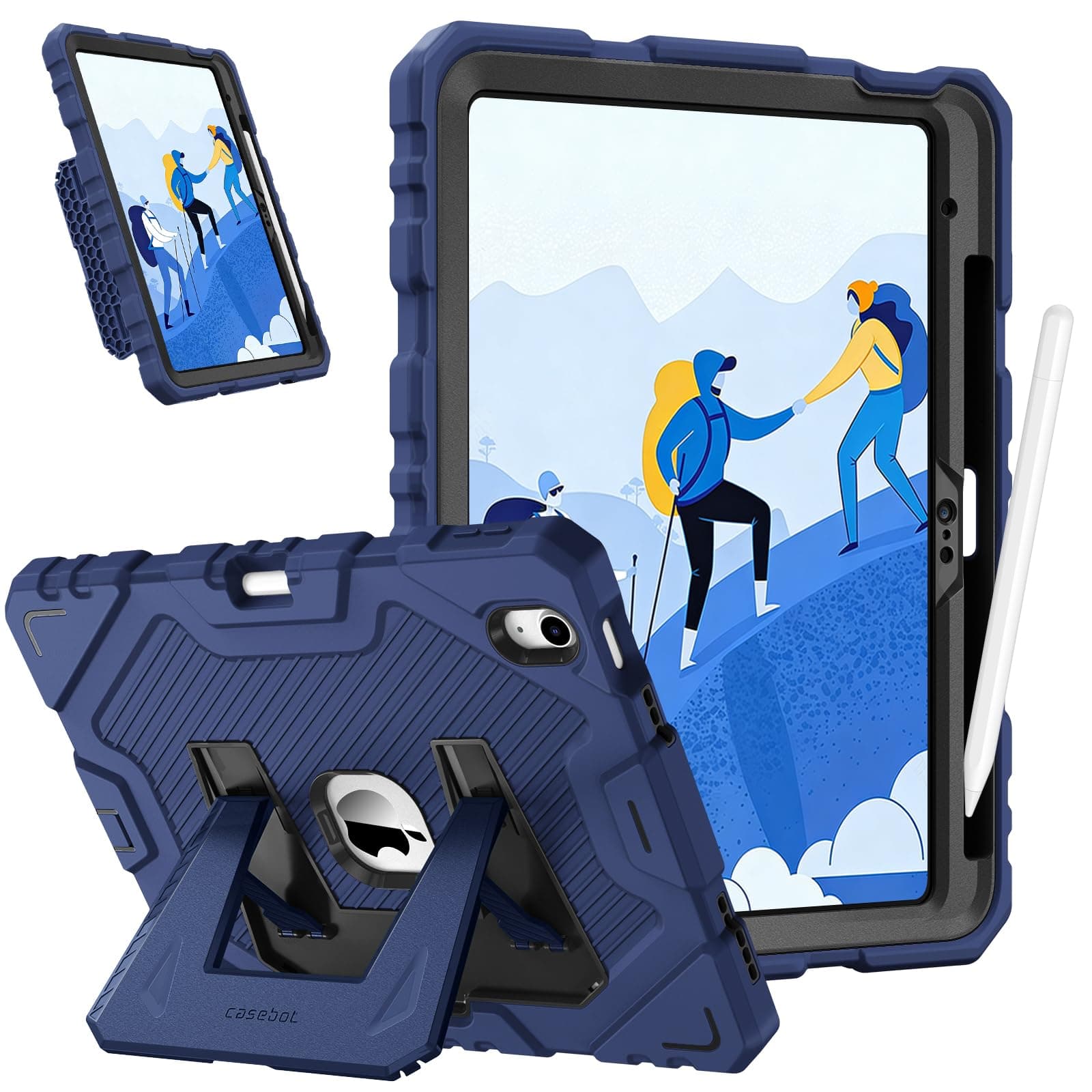 Fintie Kinder Hülle für iPad 11. Generation 2025 11 Zoll (A16), iPad 10. Generation 10.9 Zoll 2022 - robuste, stoßfeste Ganzkörper-Schutzhülle mit integriertem Ständer für Kinder, Navy