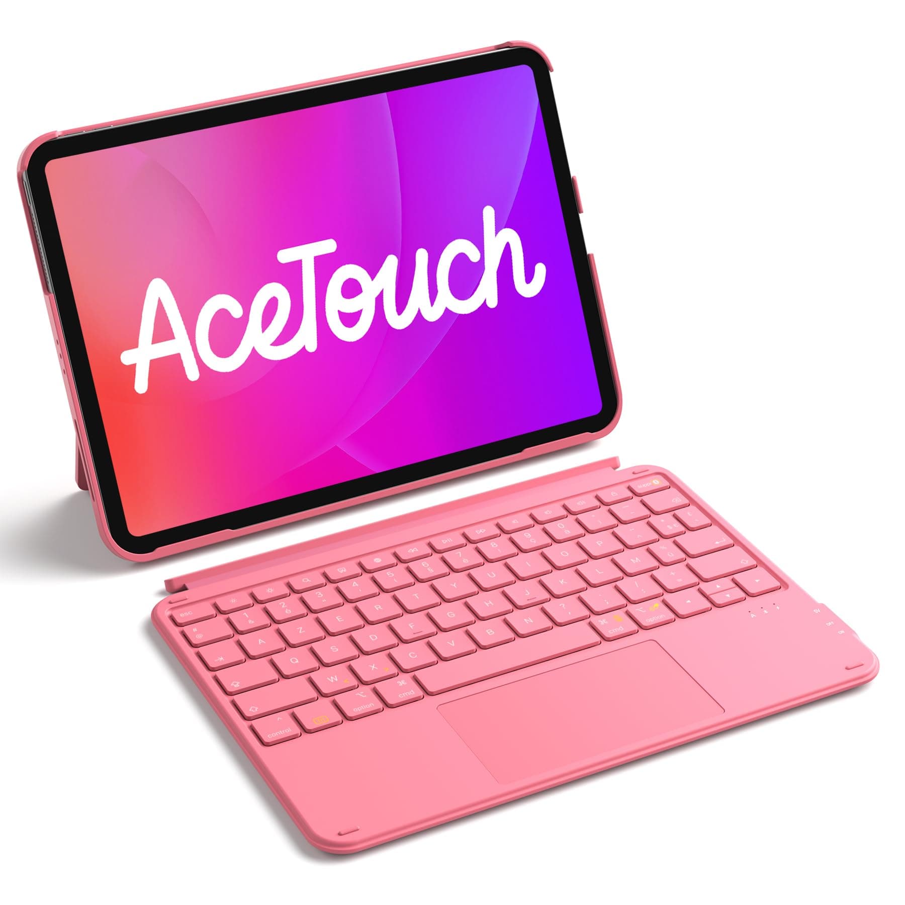 Inateck Coque Clavier pour iPad 11e/10e Gén, pour iPad 10e (10,9")/ 11e (2025 A16), Air 11" M4/M3/M2, Air 6/5/4e, Pro 11 4e-1re, Clavier Ultraléger Détachable avec Pavé Tactile, Rouge Touch