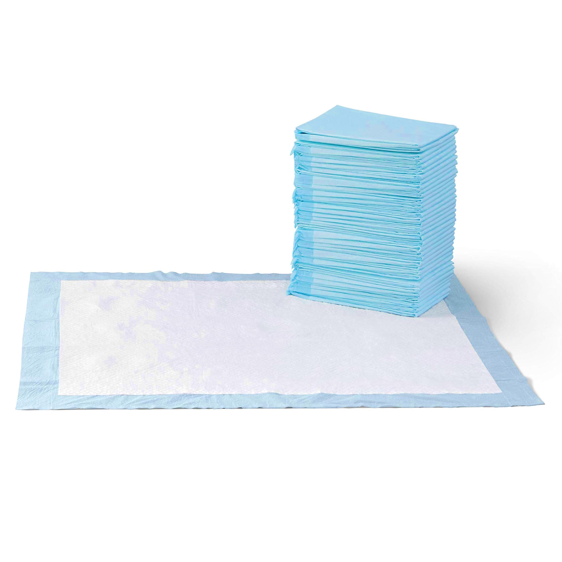 Amazon Basics Tappetini per l'addestramento di cani e cuccioli, design a 5 strati a prova di perdite con superficie ad asciugatura rapida, dimensione XL, confezione da 60, Celeste