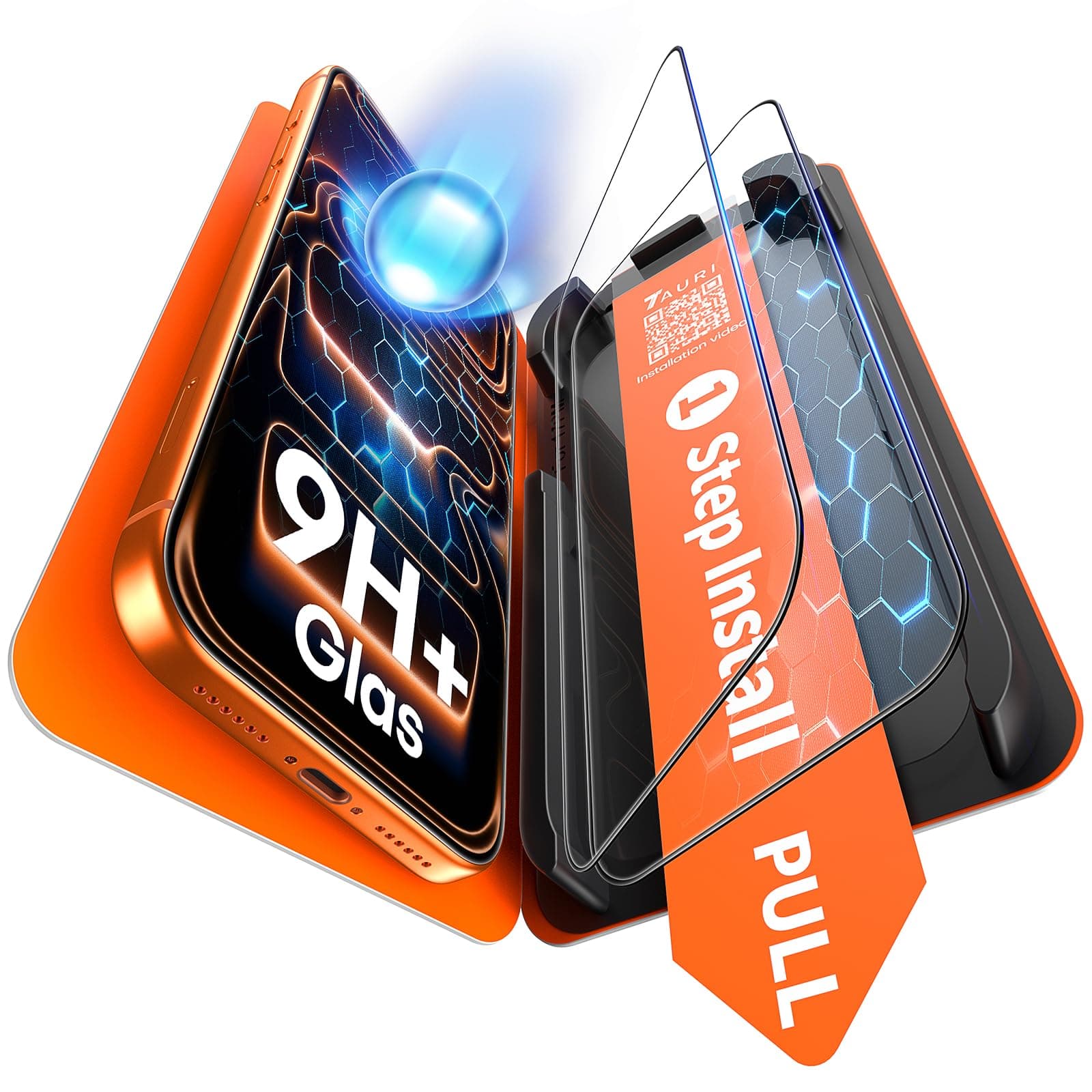 TAURI Lot de 2 Verre Trempé Pour iPhone 17 Pro Max 6,9 Pouces, Sans Bulle, Film en Protection D'écran avec Outil d'Installation Facile,Dépoussiérage Automatique,Résistant aux Rayures