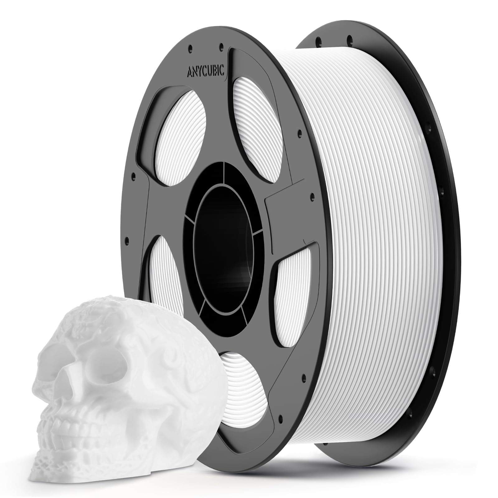 ANYCUBIC 1.75 mm PLA 3D-Druckerfilament, 3D Drucker PLA Filament 1kg 3D Filament, Filament 3d Druckmaterialien, Intelligente Identifikation, PLA Weiß