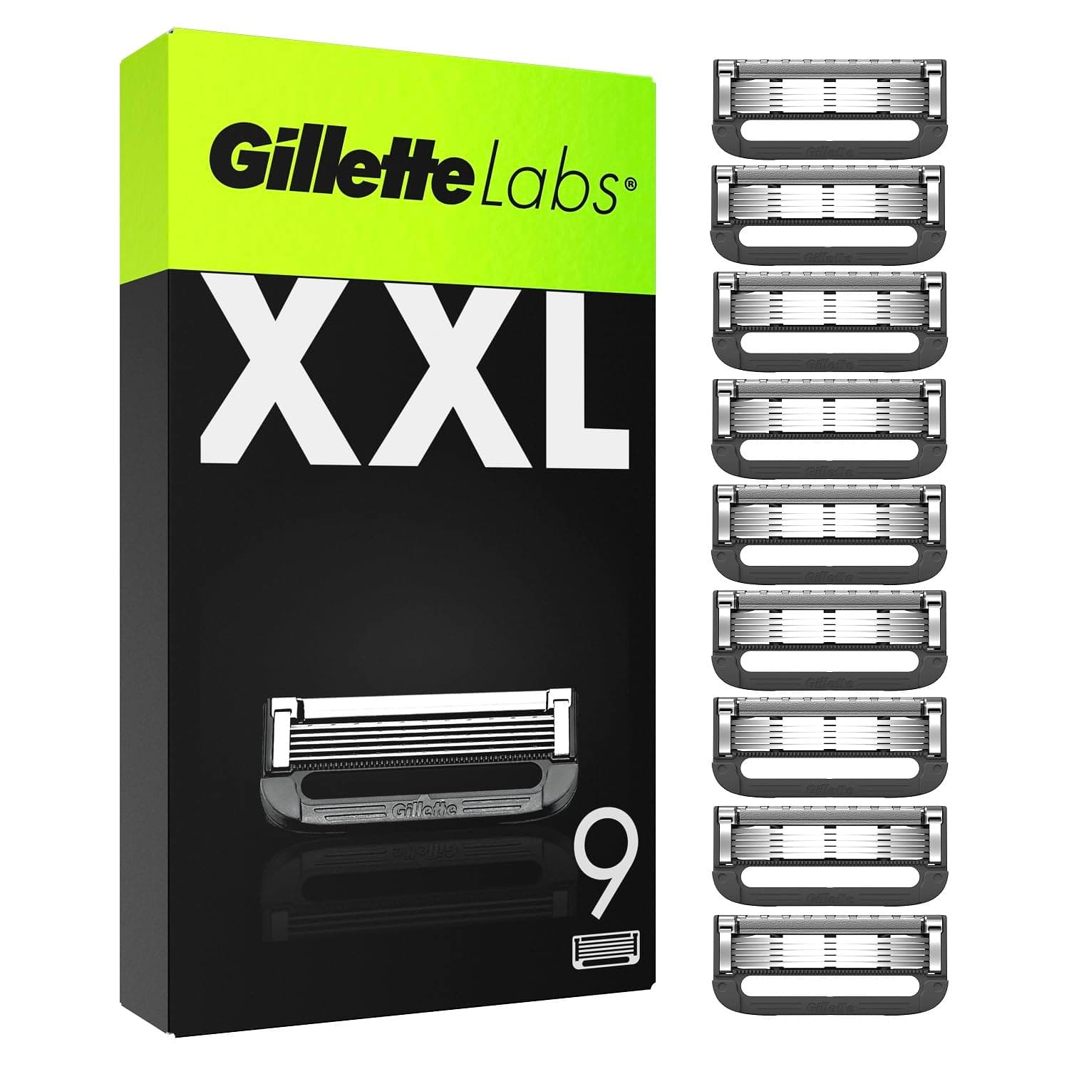 Gillette LABS XXL 9 Lamette Gillette LABS di Ricambio da 5 lame per Rasoio Barba Manuale, Rasatura Profonda Uomo, Lame di Precisione, Lamette Da Barba, Idea Regalo per Lui