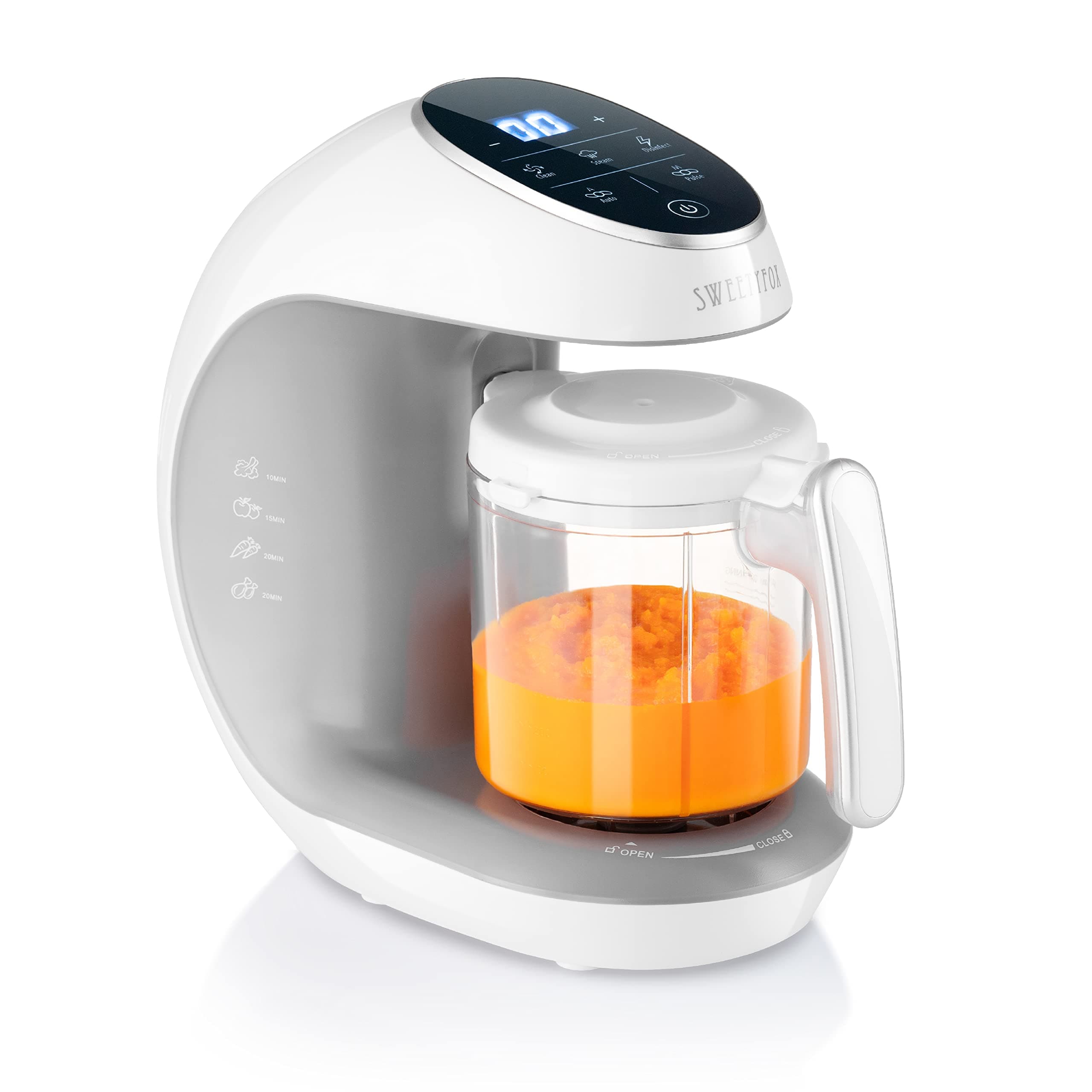 Sweety Fox Cuocipappa Mixer Multifunzione 7-in-1 per Bébé - Vapore, Mixer, Pulse, Pulizia Automatica, Sterilizzato, Riscalda, Scongela - Robot Cucina Multifunzione