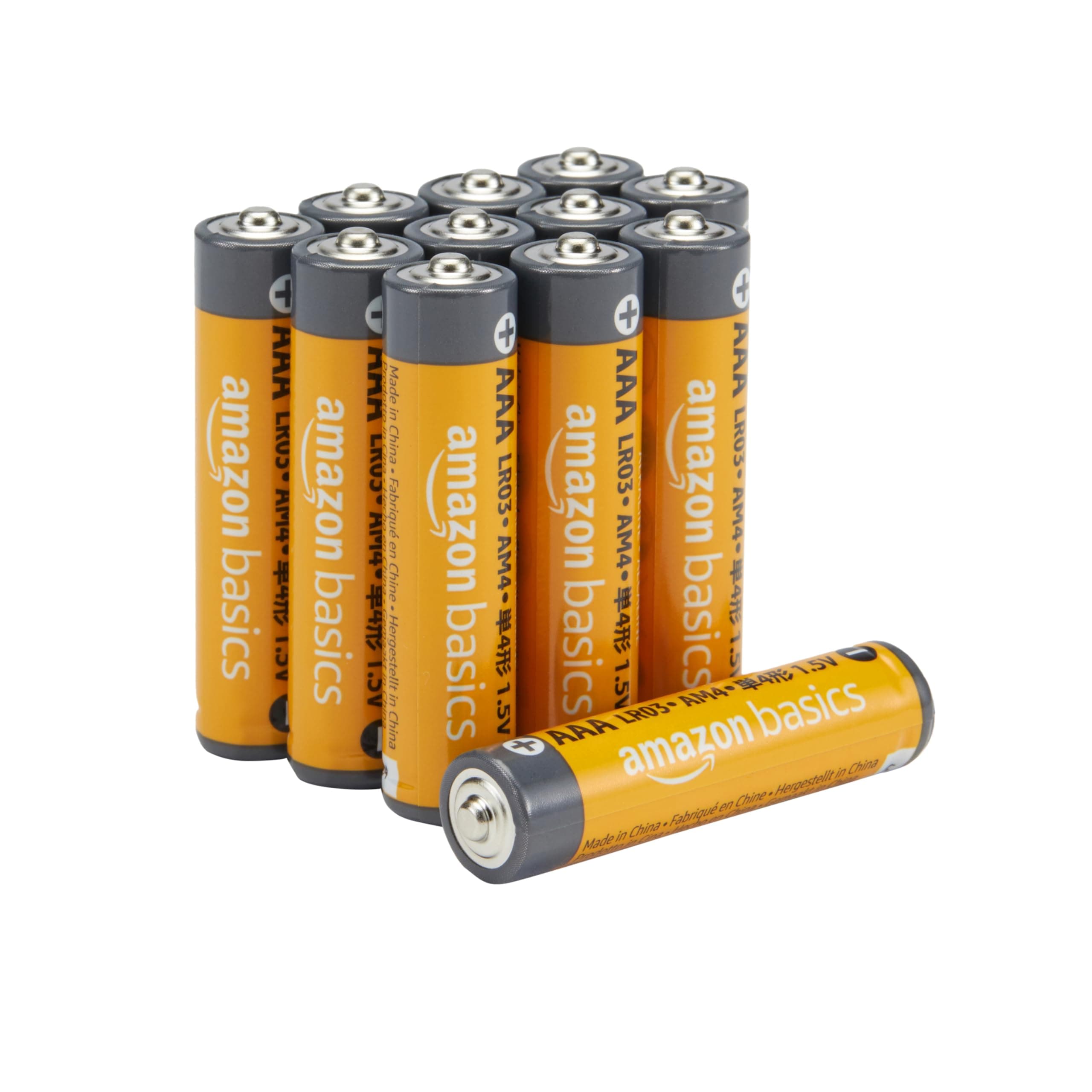 Amazon Basics AAA-Alkali-Hochleistungsbatterien, 1,5 V, 10 Jahre lagerfähig, 12 Stück