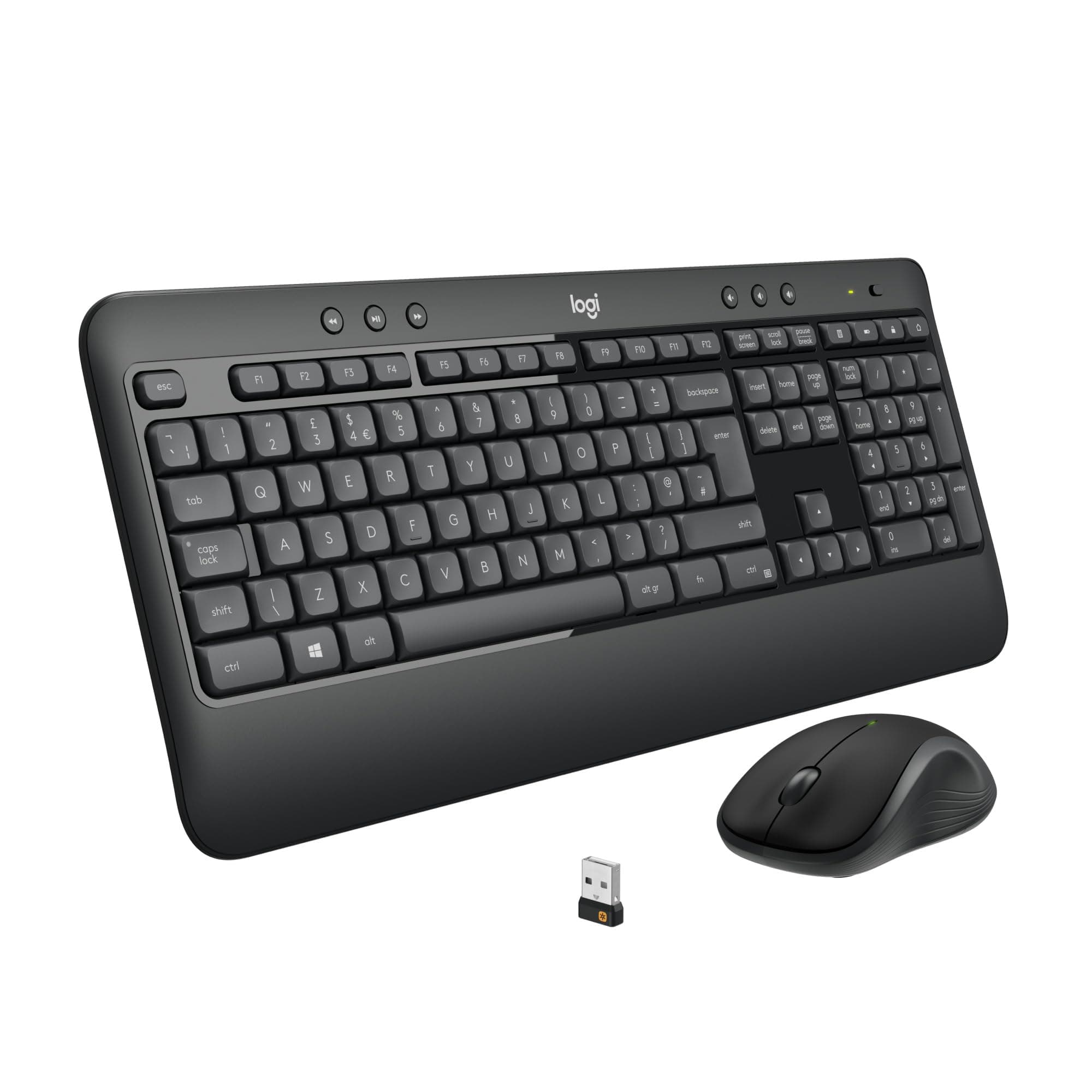 Logitech MK540 Advanced Combo Tastiera e Mouse Wireless per Windows, Ricevitore USB Unifying 2,4 GHz, Tasti di Scelta Rapida Multimediali, Durata Batteria di 3 Anni, PC, Laptop, Italiano QWERTY - Nero