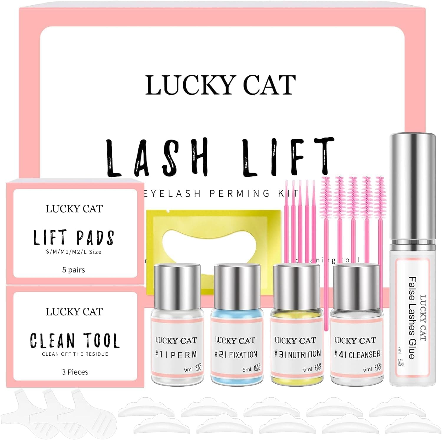 Kit Rehaussement de Cils, Actualisé Rehaussement Cils,Set Semi-Permanent de Cils,Professionnel Lash Lift Kit,Durée de Vie de 6 à 8 Semaines,Idéal pour les Salons et à La Maison