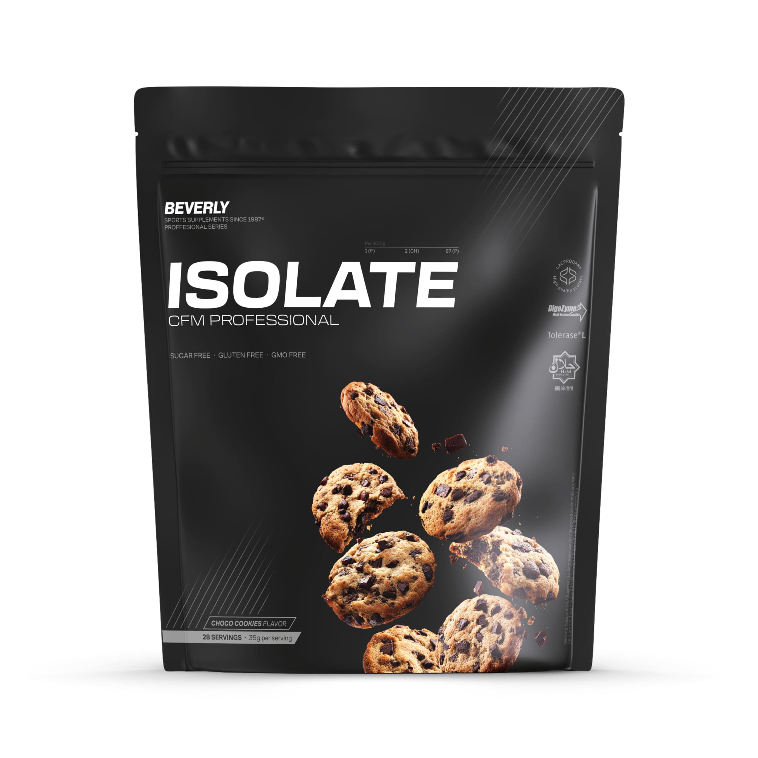 Beverly ISOLATE CFM – Proteína Aislada de Suero Premium (Whey Isolate) | 30 g Proteína | Baja en Lactosa y Sin Azúcares Añadidos | 29 Servicios | Desarrollo Muscular (1 Kg, Chocolate Cookie)