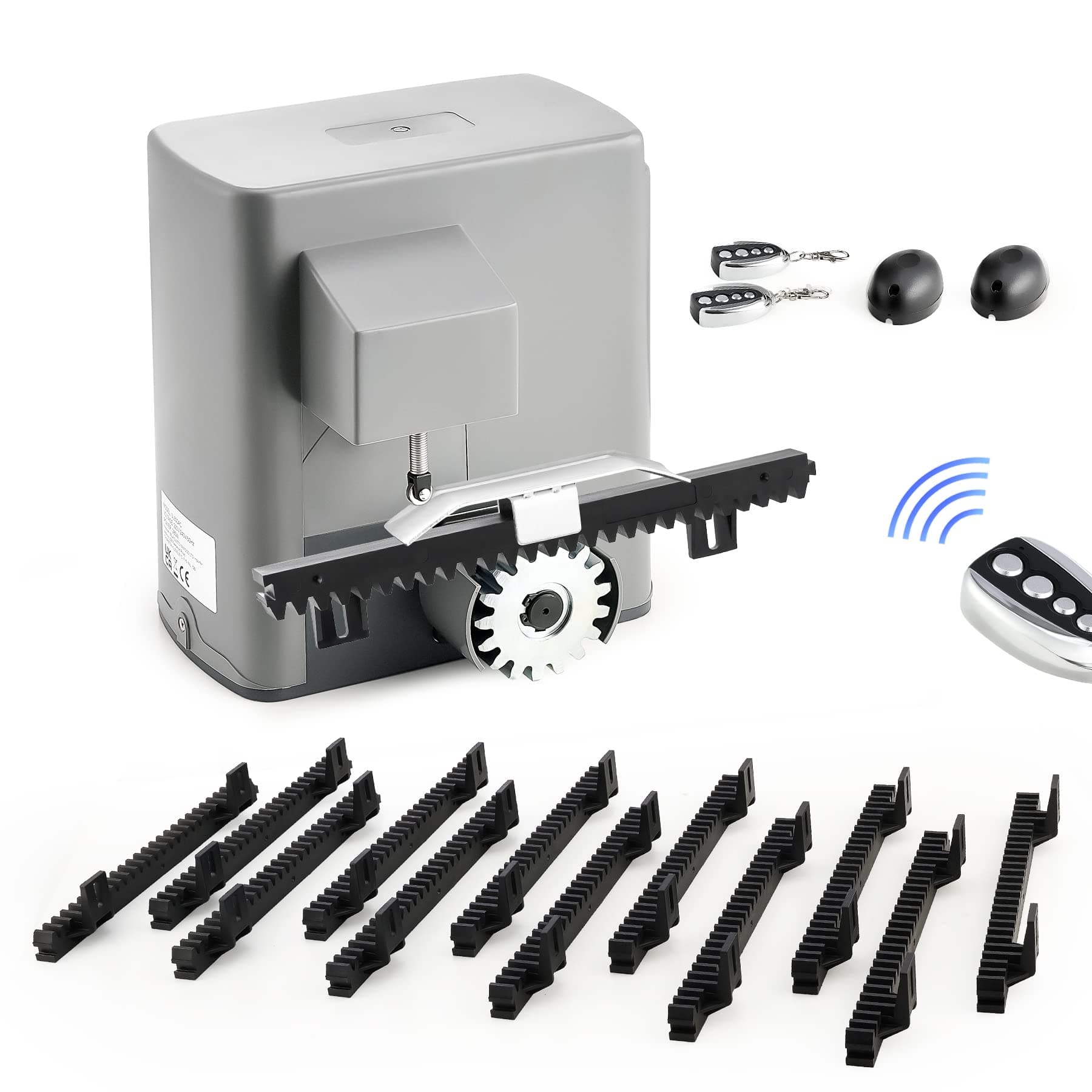 CO-Z 600KG Motor Puerta Corredera con 4M Cremallera de Nailon, 2 Control Remoto y Sensores Infrarrojos 280W Motor para Puerta Corredera para Puerta de Jardín, Garaje