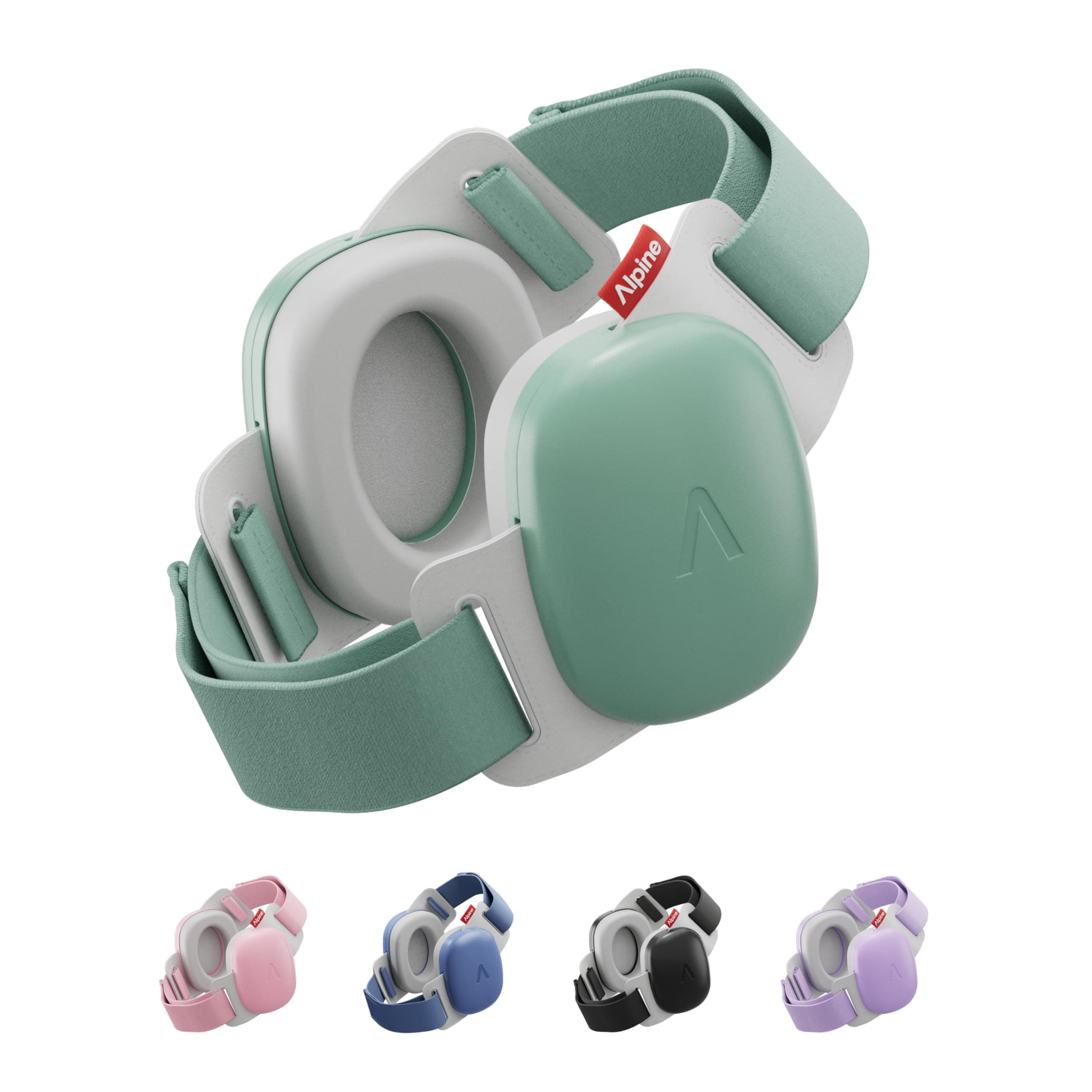Alpine Muffy Baby Comfort, Paraorecchie Migliorati per Neonati e Bambini, Certificato CE, Vestibilità Sicura E Confortevole, Protezione dell'udito Regolabile Fino A 48 Mesi, Attenuazione 24 dB, Verde
