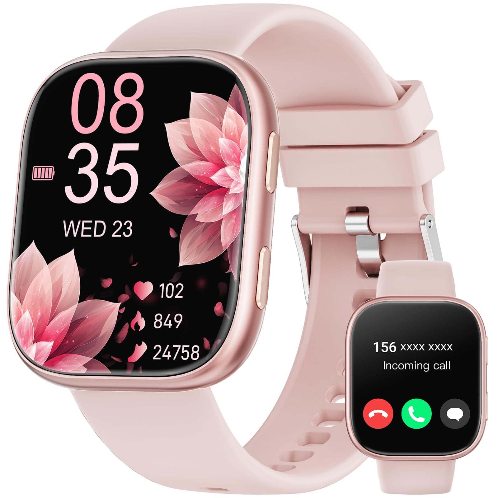 Mingtawn 2026 Reloj Inteligente Mujer, 1.83" Smartwatch con Bluetooth Llamada, Smart Watch con 100+ Modos Deportivos, Monitor Pulsometro/SpO2/Sueño, Relojes Inteligentes para Android iOS