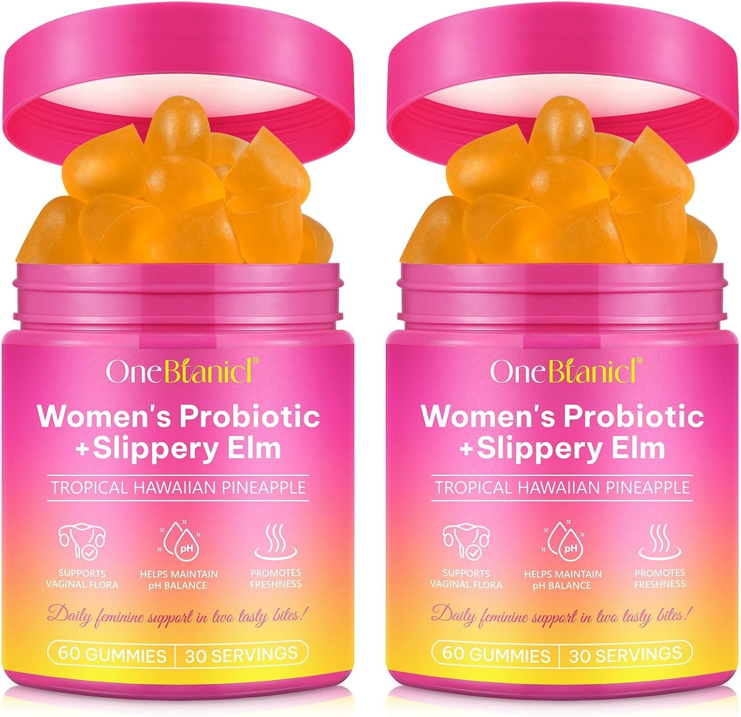 Probióticos Vaginales para Mujeres con Equilibrio de pH con Prebióticos y Mezcla de Probióticos Lactobacillus, Sabor a Piña, Que Promueven un Olor Vaginal Saludable y la Salud Intestinal (2)