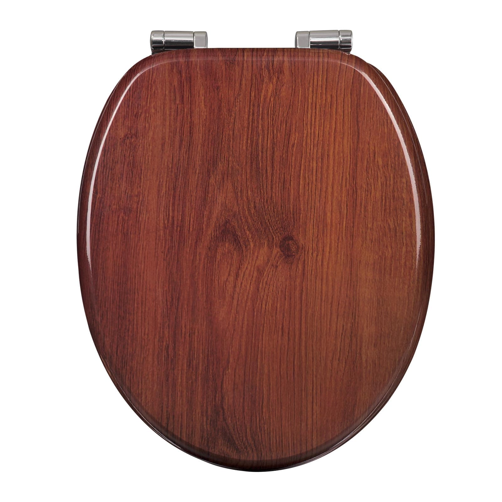 WOLTU Premium WC-Sitz Toilettensitz mit Absenkautomatik, MDF Holzkern, Softclose Scharnier, Desgin Décor Oval