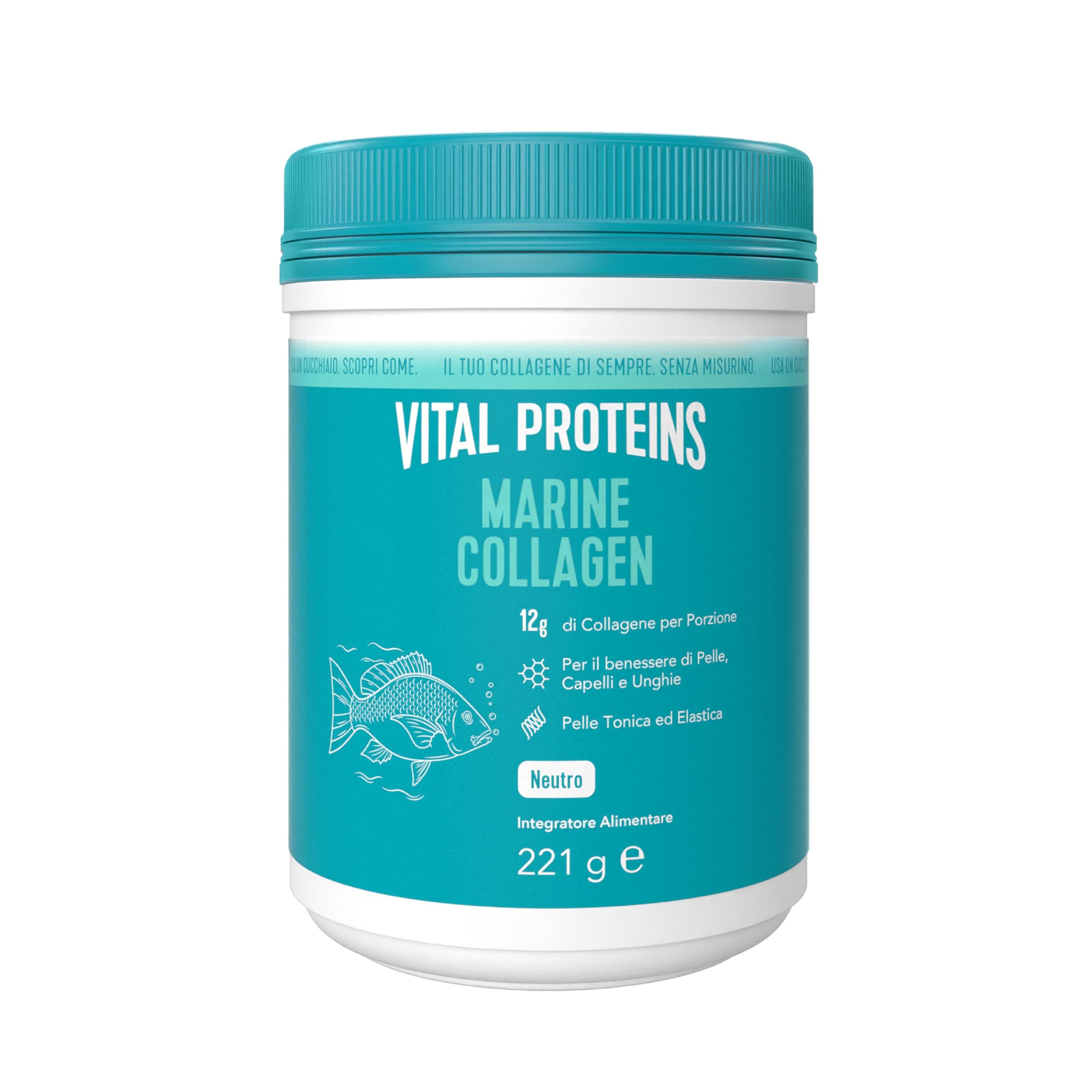 Vital Proteins Marine Collagen integratore di peptidi di collagene marino in polvere - Collagene idrolizzato - 12g di collagene per porzione, 221 g