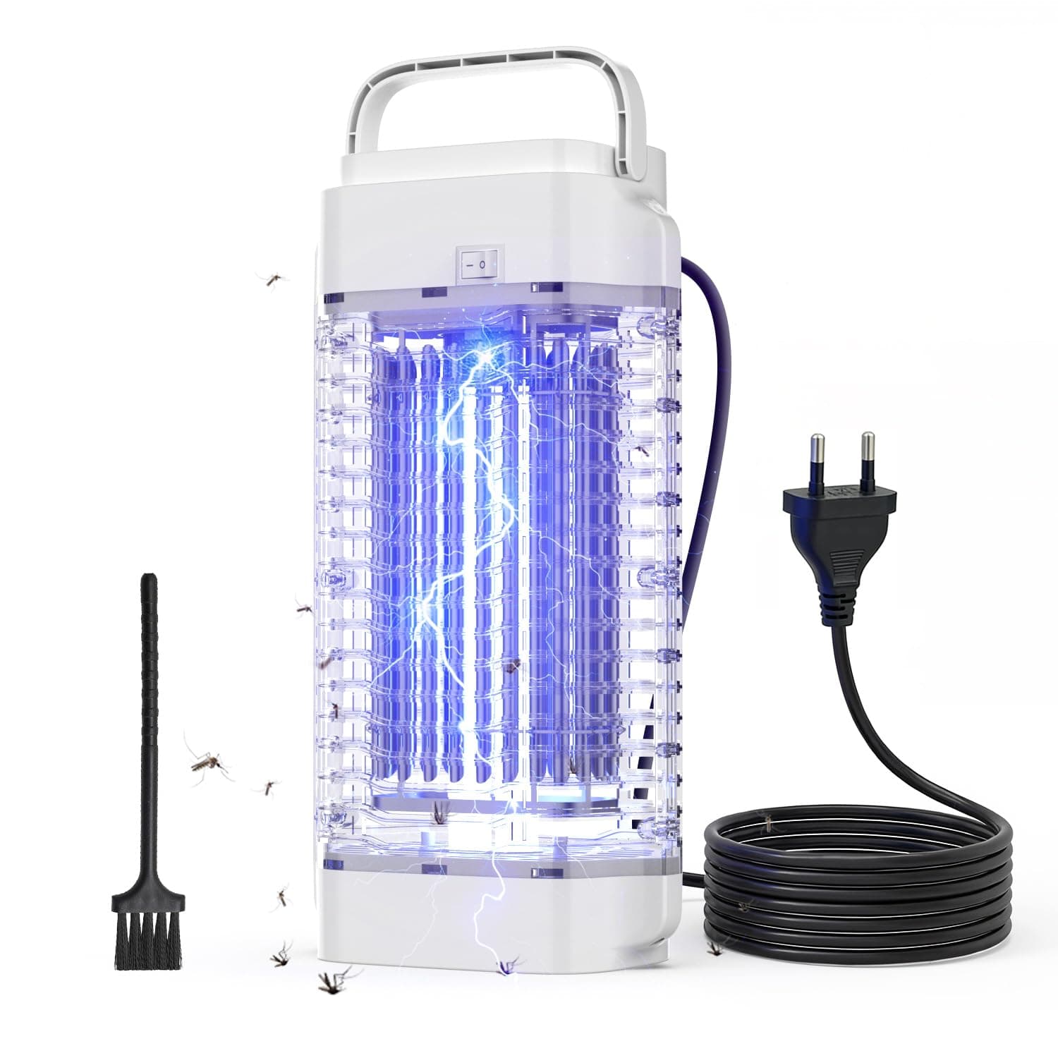 Mata Mosquitos electrico, lampara antimosquitos,Matamoscas eléctrico UV de 4200 V y 18 W, Captura Doble eficaz: luz UV + Efecto térmico, Amplio Alcance de 140㎡,para Interiores y Exteriores