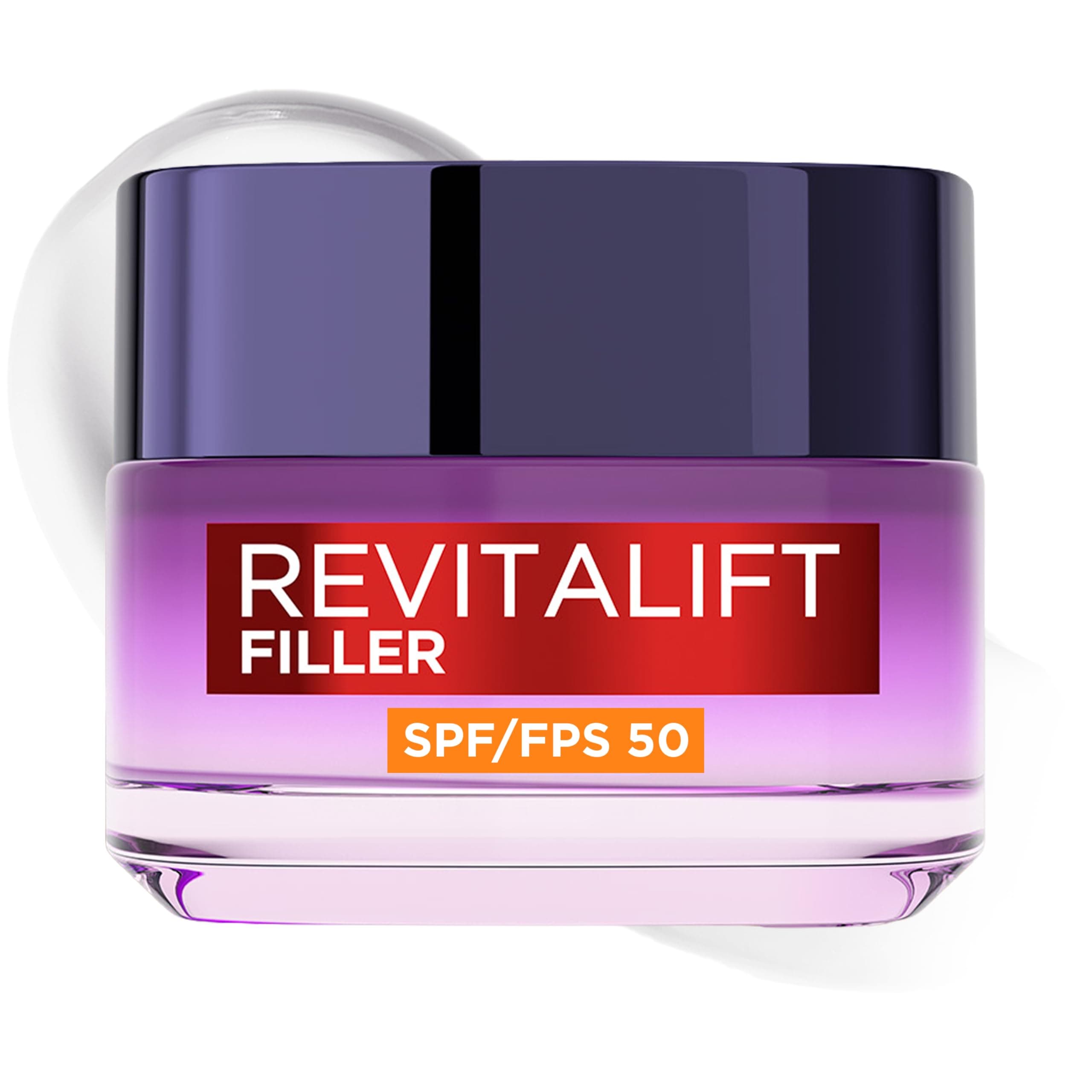 L'Oréal Paris Revitalift Filler Crema Hidratante Día Nº1 con SPF 50, 50ml | Ácido Hialurónico, Crema Hidratante con Protección Solar Facial, Rellena y Reduce Arrugas, Textura Ligera, Revitalift Filler