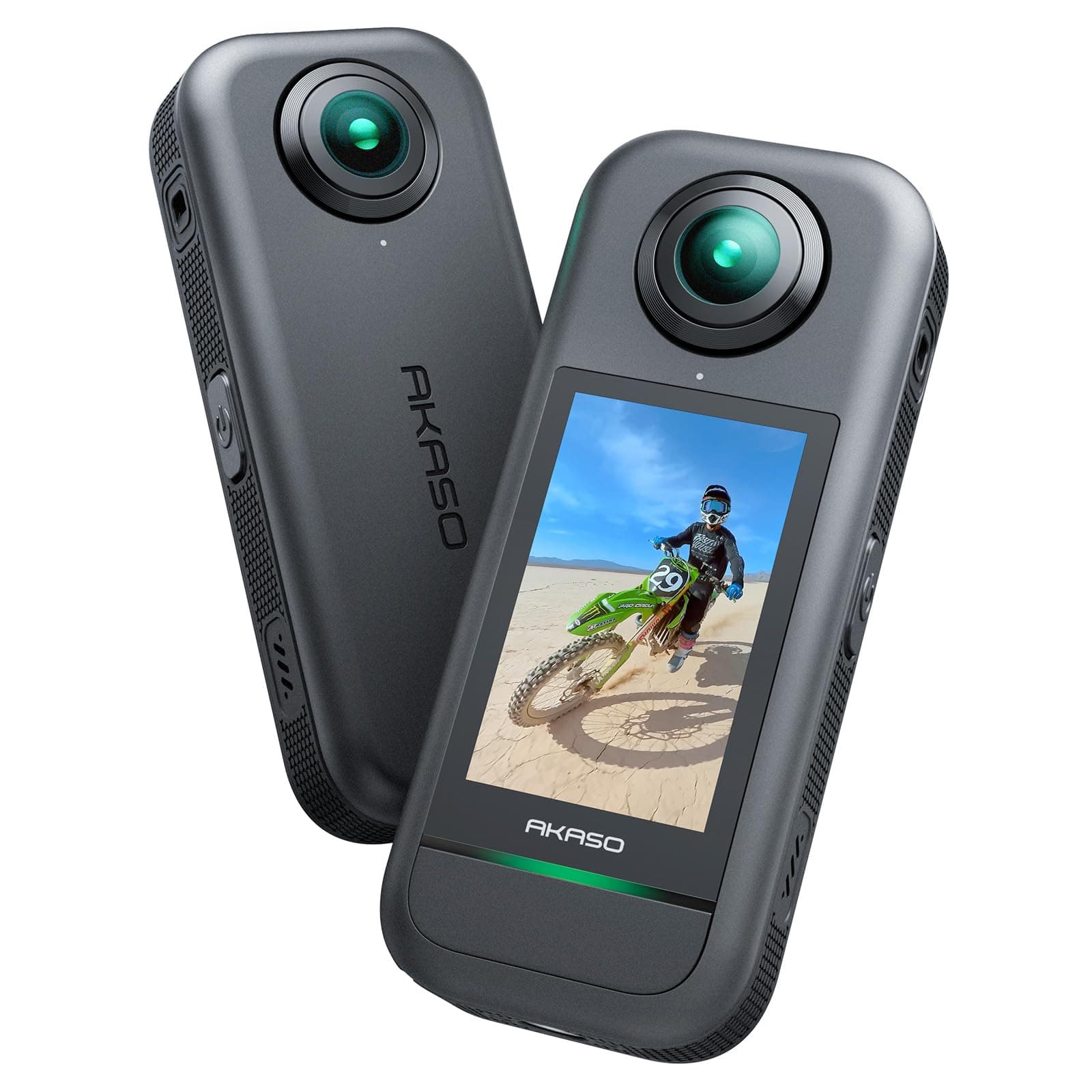 AKASO 360 Cámara de acción 360, Sensor de 1/2", 5.7K 360, Fotos 72MP, Pantalla táctil de 2.29" Cámara Deportiva 360, Estabilización, para Deportes