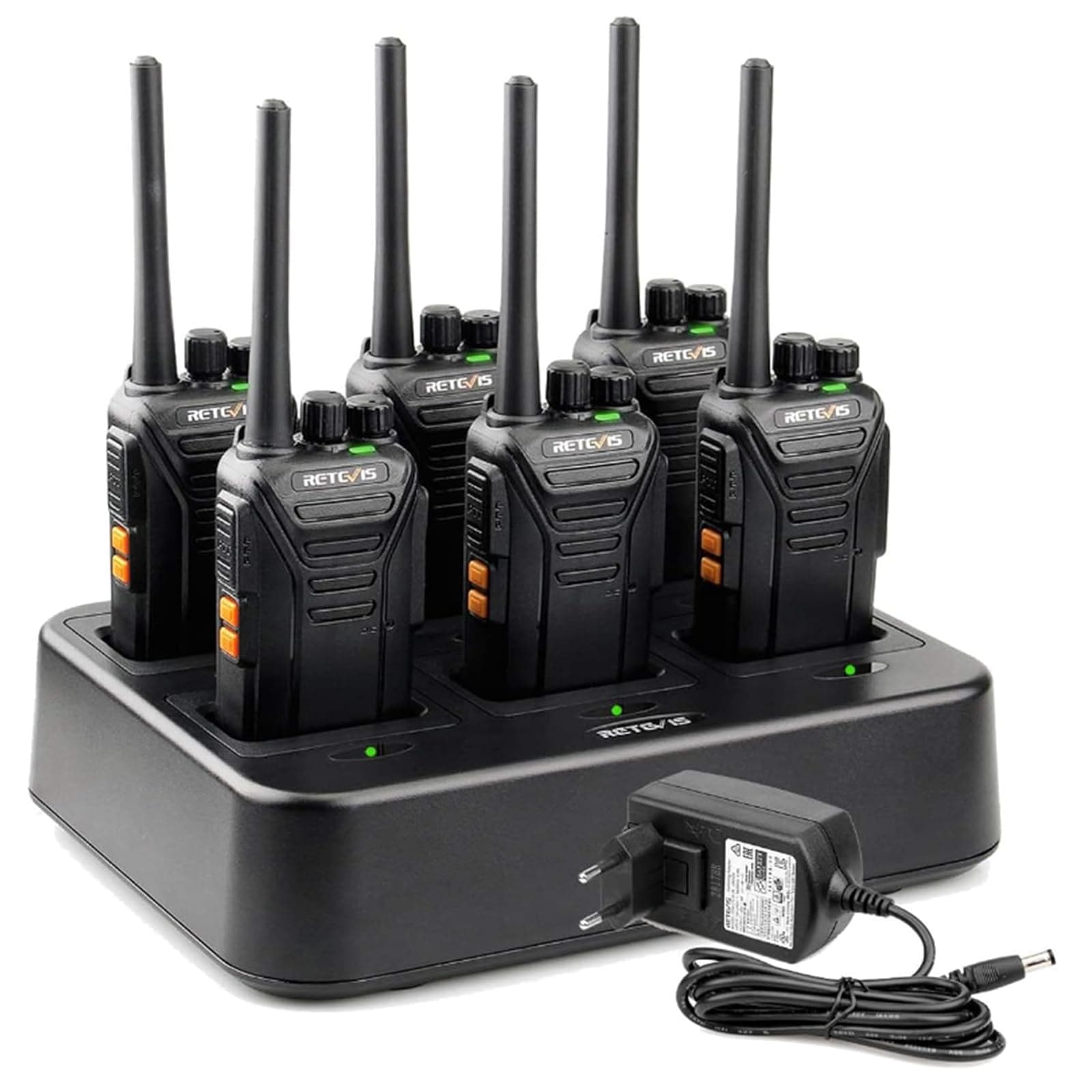 Retevis RT27 Talkie Walkies Professionnel, Longue Portée Talkie -Walkie Rechargeable avec Chargeur à 6 RMR 446 sans Licence, Radio Bidirectionnelle pour Camp Sécurité, Fabricant (6 Pièces)