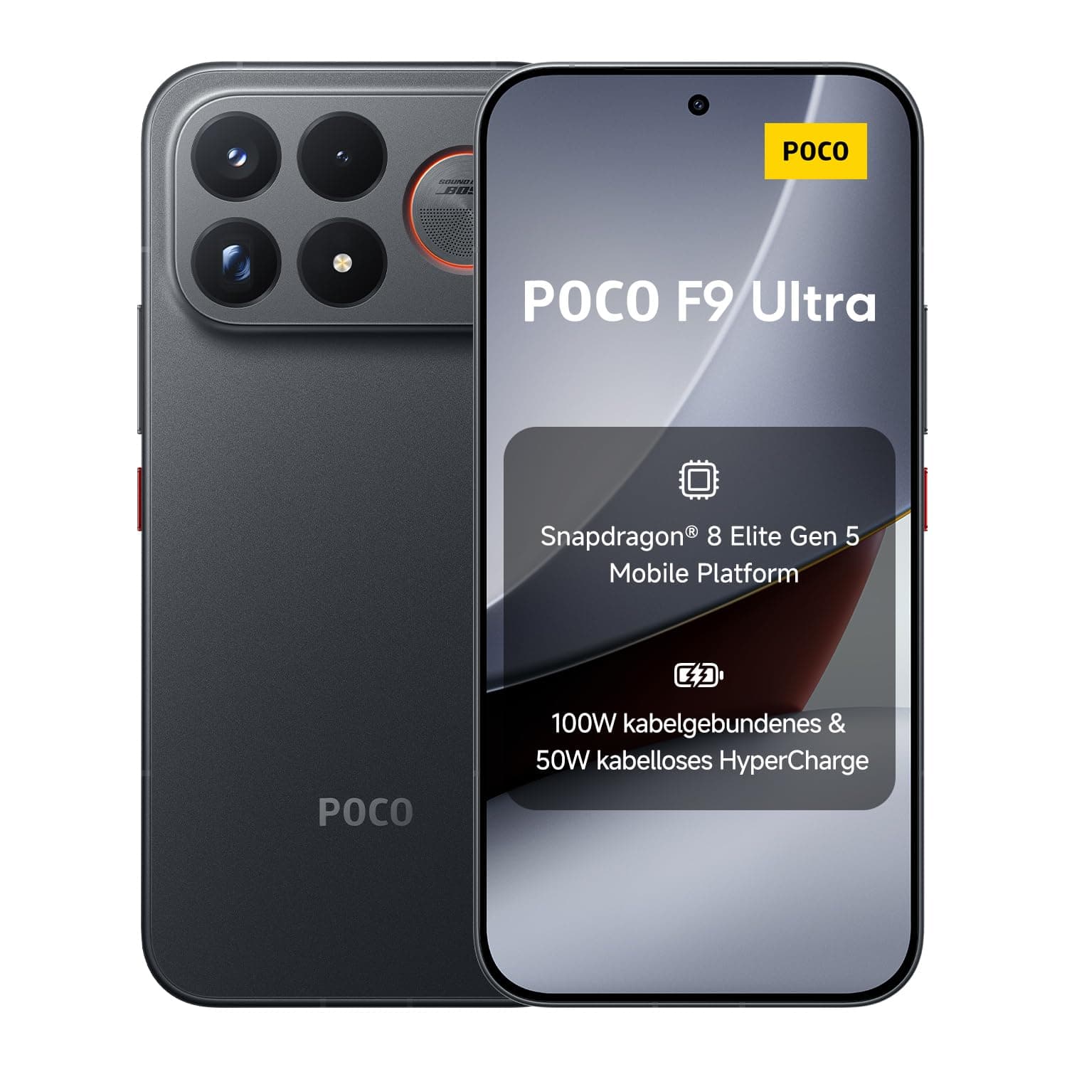Poco F9 Ultra, Smartphone 16+512 GB, Black, 8050mAh Akku, 100W Laden | Snapdragon® 8 Elite Gen 5, VisionBoost D8, Immersives 6,59"-AMOLED-Display, 200MP Kamera, Durable Corning® Gorilla® Glass 7i