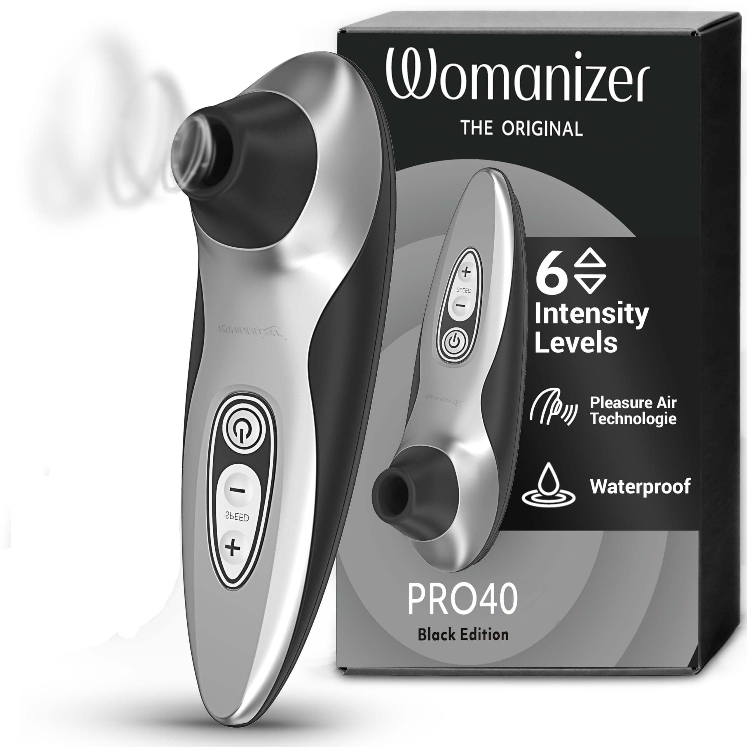 Womanizer Pro40 Stimulateur clitoridien féminin | Suceur de clitoris 6 niveaux de puissance | Sex Toy aspirant femme étanche | Vibromasseur a succion rechargeable femme et couple