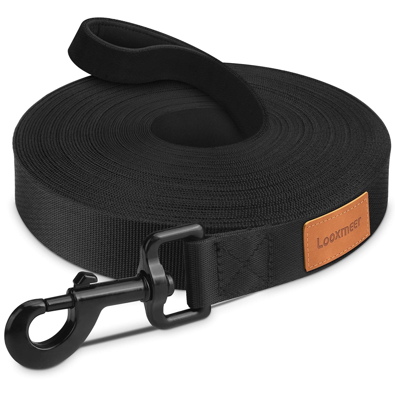 Looxmeer Guinzaglio Addestramento per Cani, Guinzaglio per Cani 3 m/5M/10M/15M/20M/25M/30M con Maniglia Imbottita, Moschettone e Custodia, Resistente e Leggero per Tutti Cane per Allenamento, Corsa