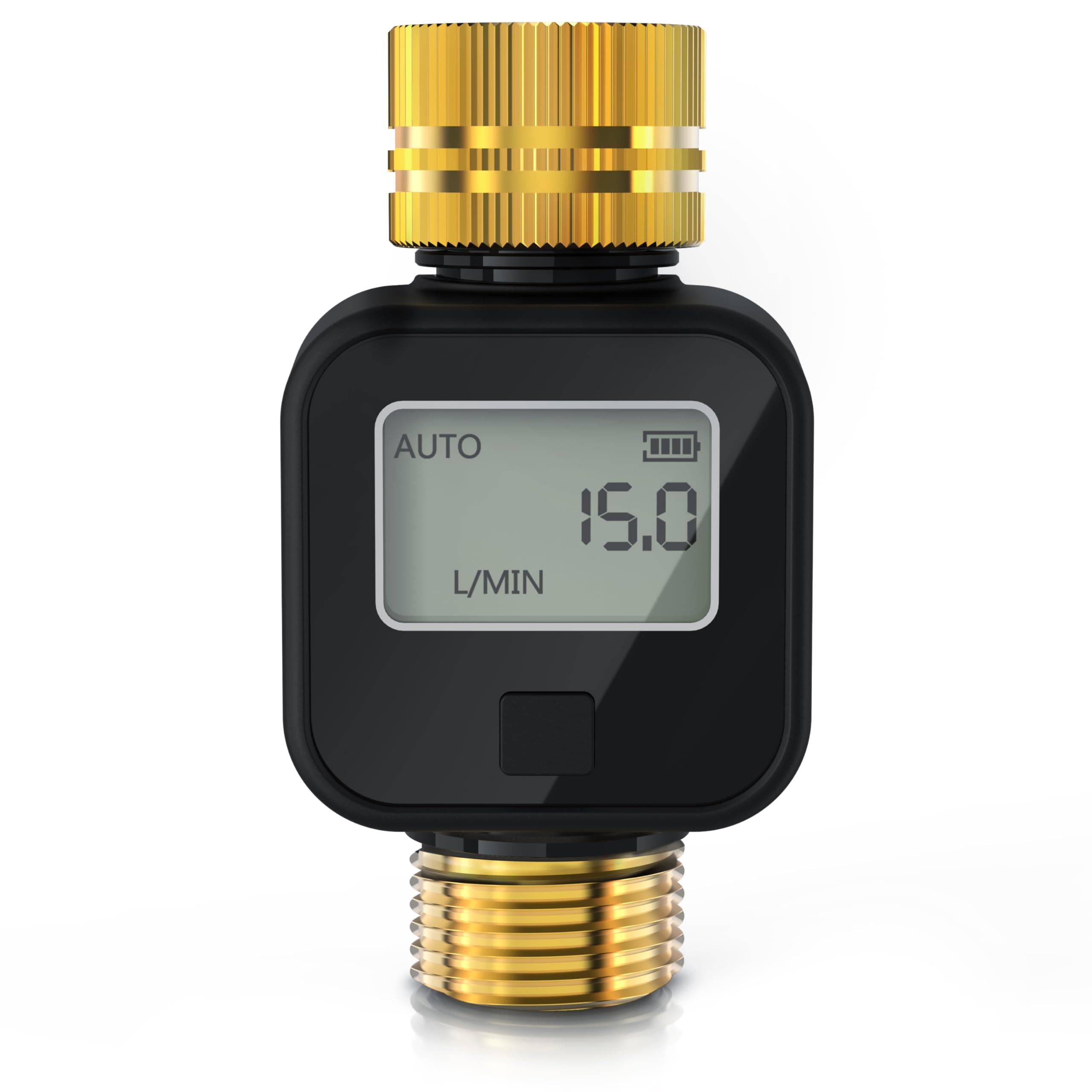 Brandson – Wasserzähler digital 3/4 Zoll – Wasseruhr – Durchflussmesser – praktischer Wasserzähler für den Garten – 4 Modi zur Kontrolle des Wasserverbrauchs – Sleepmodus – Batterieanzeige