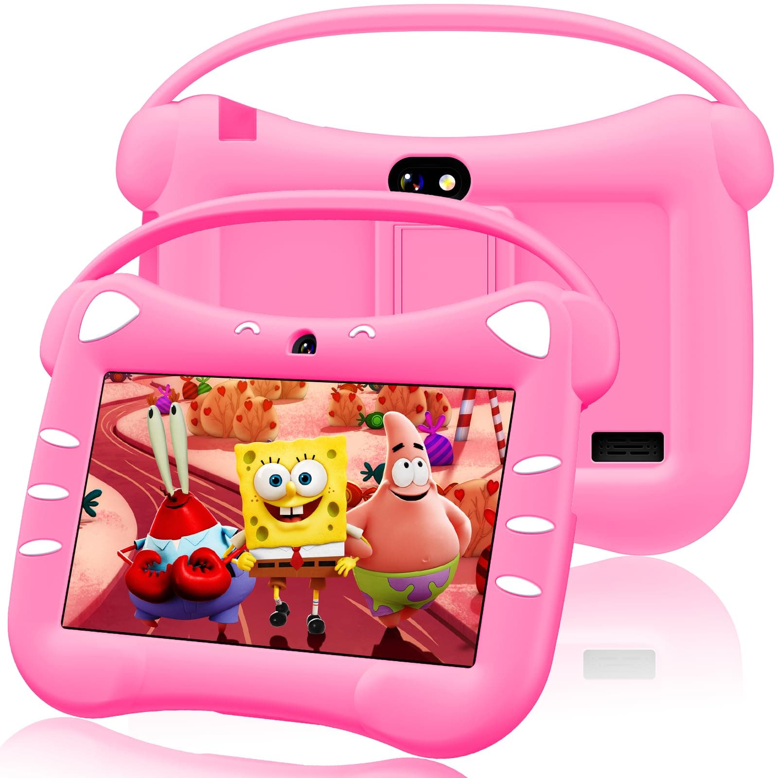 VESWWE Tablet para Niños 7 Pulgadas Android Tableta Infantil con WiFi Bluetooth Doble Cámara Control Parental 32GB ROM Tablet Niños con Estuche Protector (Magenta)