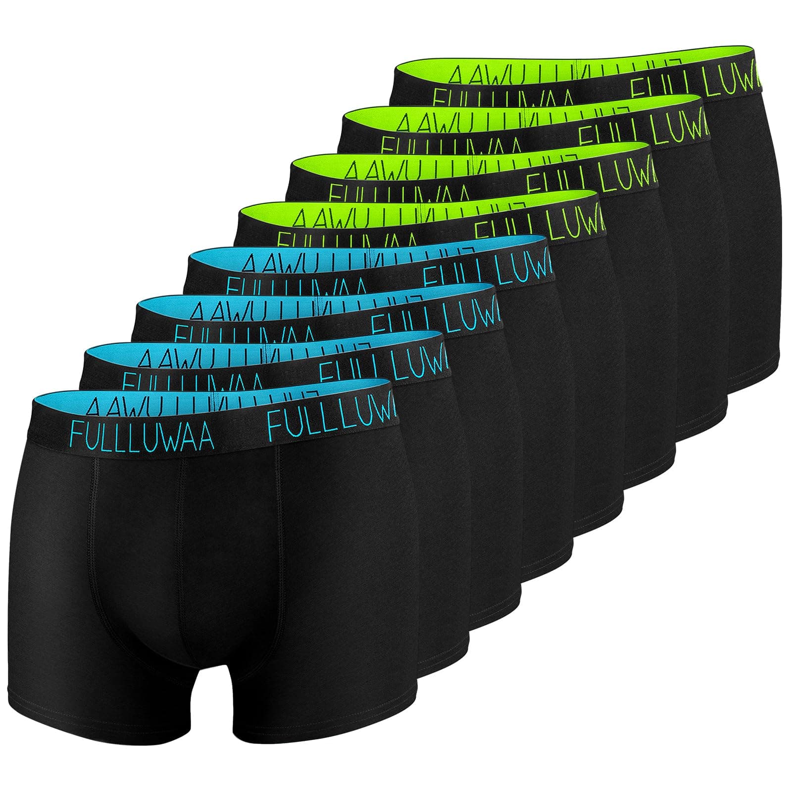 Fullluwaa Boxer Homme Calecon Homme Lot de 8 Confortable et Doux Caleçon Coton Ceinture Élastique