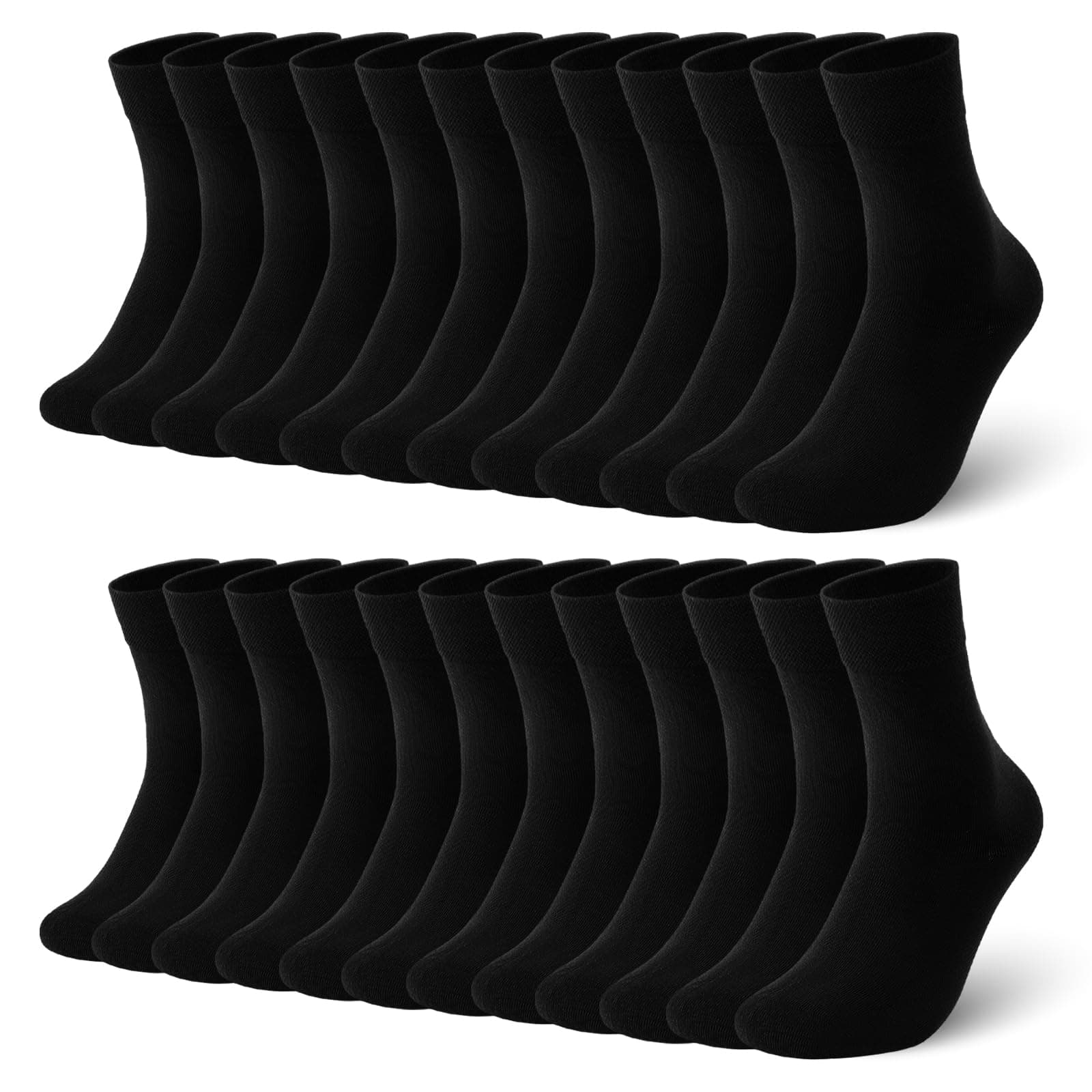 fitfets 12 Paar Socken Herren Damen Baumwolle, Business Socken Schwarz Weiß Grau Sportsocken Atmungsaktiv.