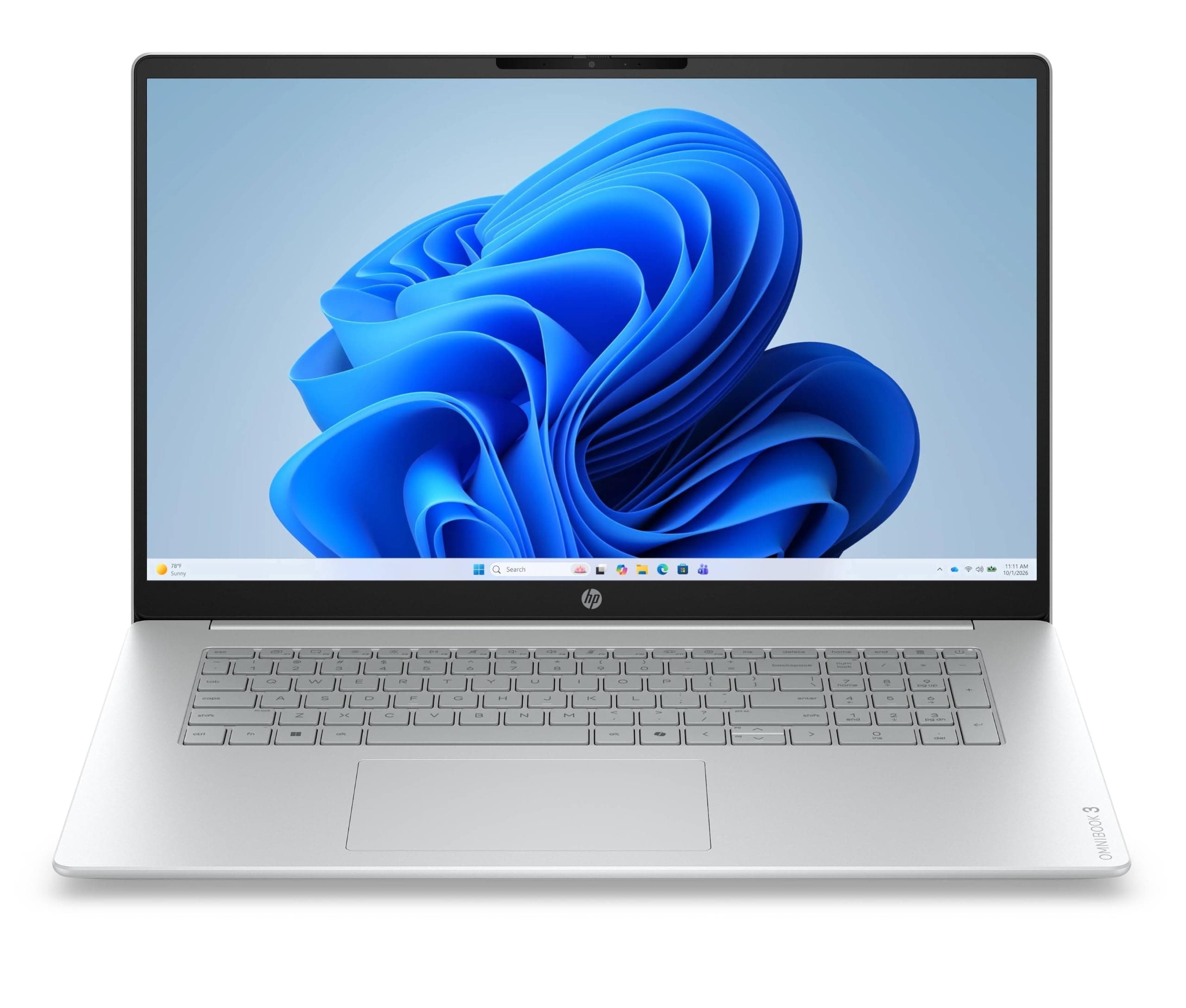 HP OmniBook 3 17-dp0001slx, Notebook, AMD Ryzen 5 130, 8 GB RAM, 512 GB, AMD Radeon 660M integrata, Display 17,3" FHD IPS Antiriflesso 300 nits, Laptop, Windows 11, Portatile, Argento