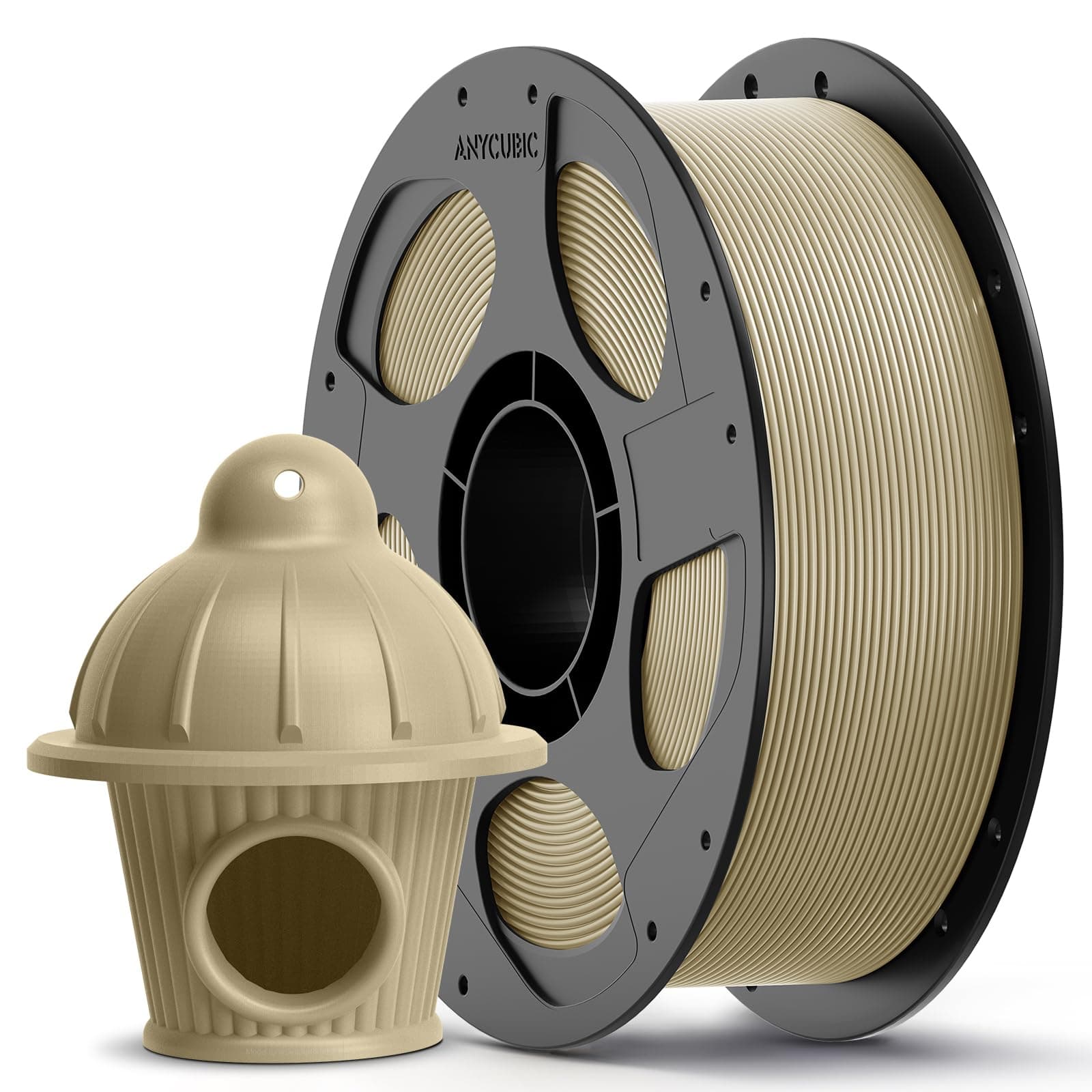 ANYCUBIC PETG Filament 1,75 mm Beige, Hohe Schlagfestigkeit, Robust und Langlebig, PETG 3D Drucker Filament, Passt für die meisten FDM Drucker, 1KG Spule