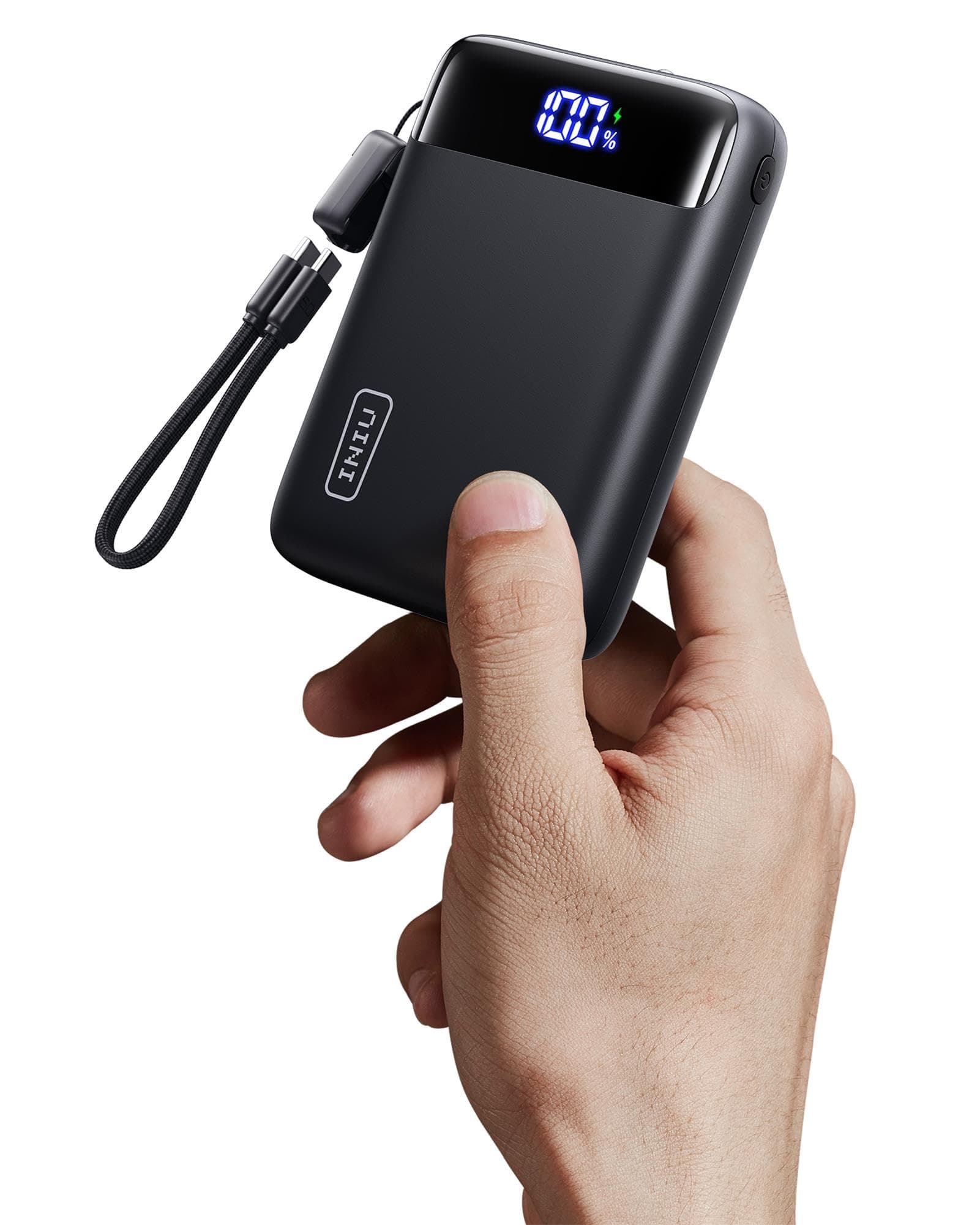 INIU Power Bank, Pequeño 20000mAh 22,5W Batería Externa Carga Rápida | Bateria Portatil con Cable USB C Desmontable, Apto para Avión, Esenciales de Viaje para iPhone 17 16, Samsung S25 iPad Xiaomi