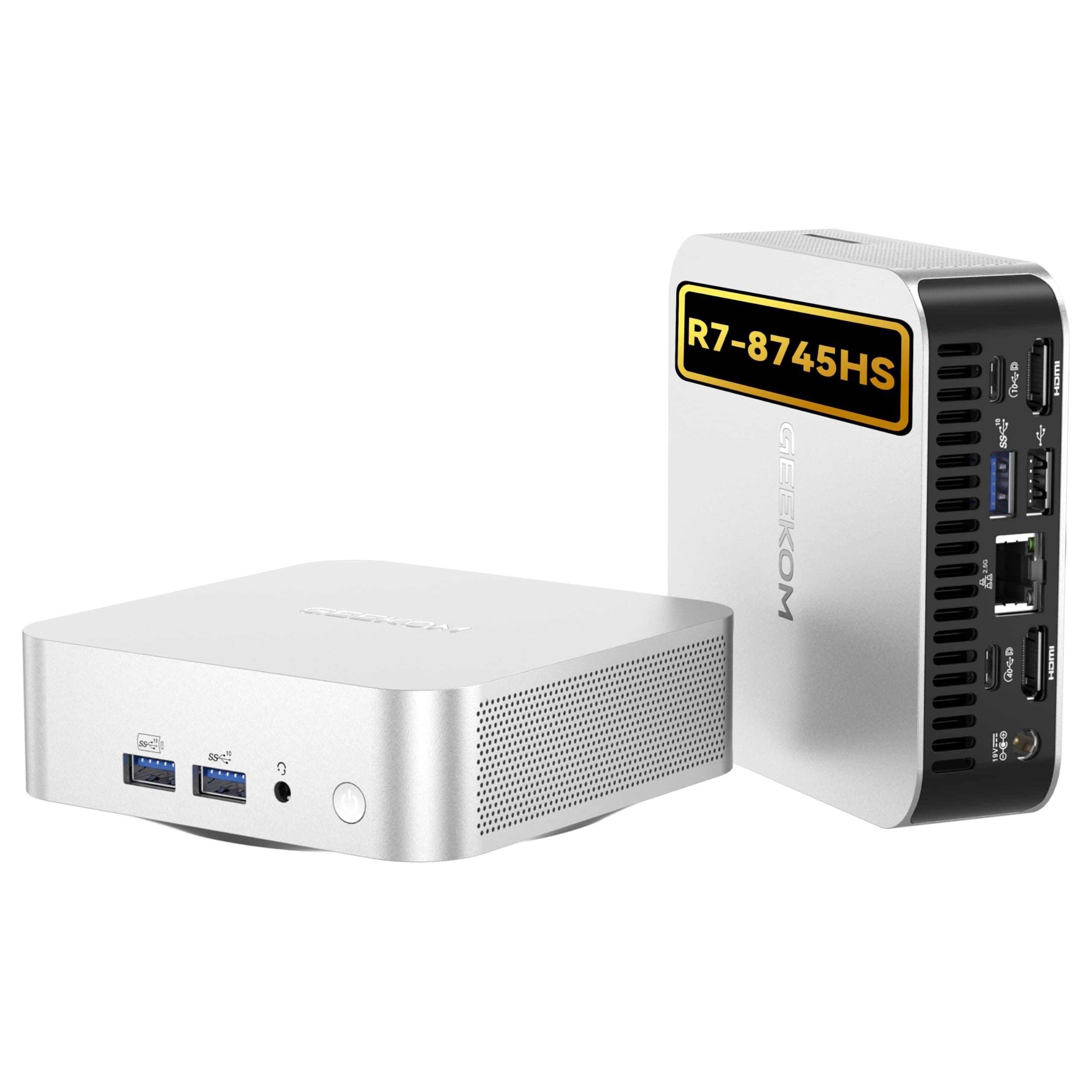 GEEKOM A8 Mini PC con AMD Ryzen 7 8745HS (Garantía de 3 Años), 16GB DDR5(No es LPDDR), 1TB SSD, Mini Ordenador con Windows 11 Pro, Radeon 780M | 6xUSB |8K |PC de Escritorio Compacto para Oficina/Hogar