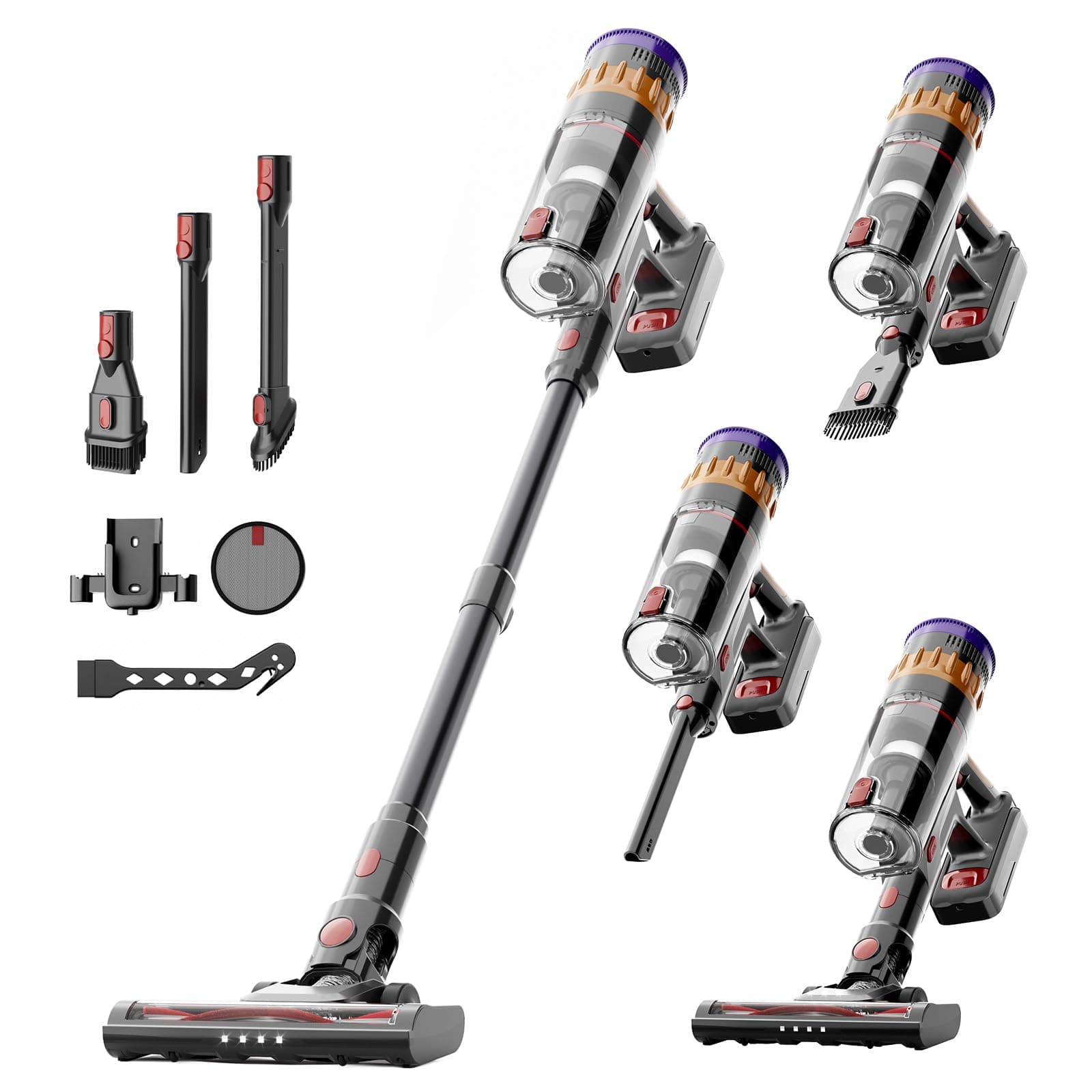 Lefant V1 Aspirapolvere Senza Fili 40000Pa, Scopa Elettrica con LED Touch | Anti-Groviglio, Filtrazione 5 Stadi, 42 Min Autonomia, Batteria Rimovibile, 750ml, per Pavimenti, Tappeti e Peli Animali