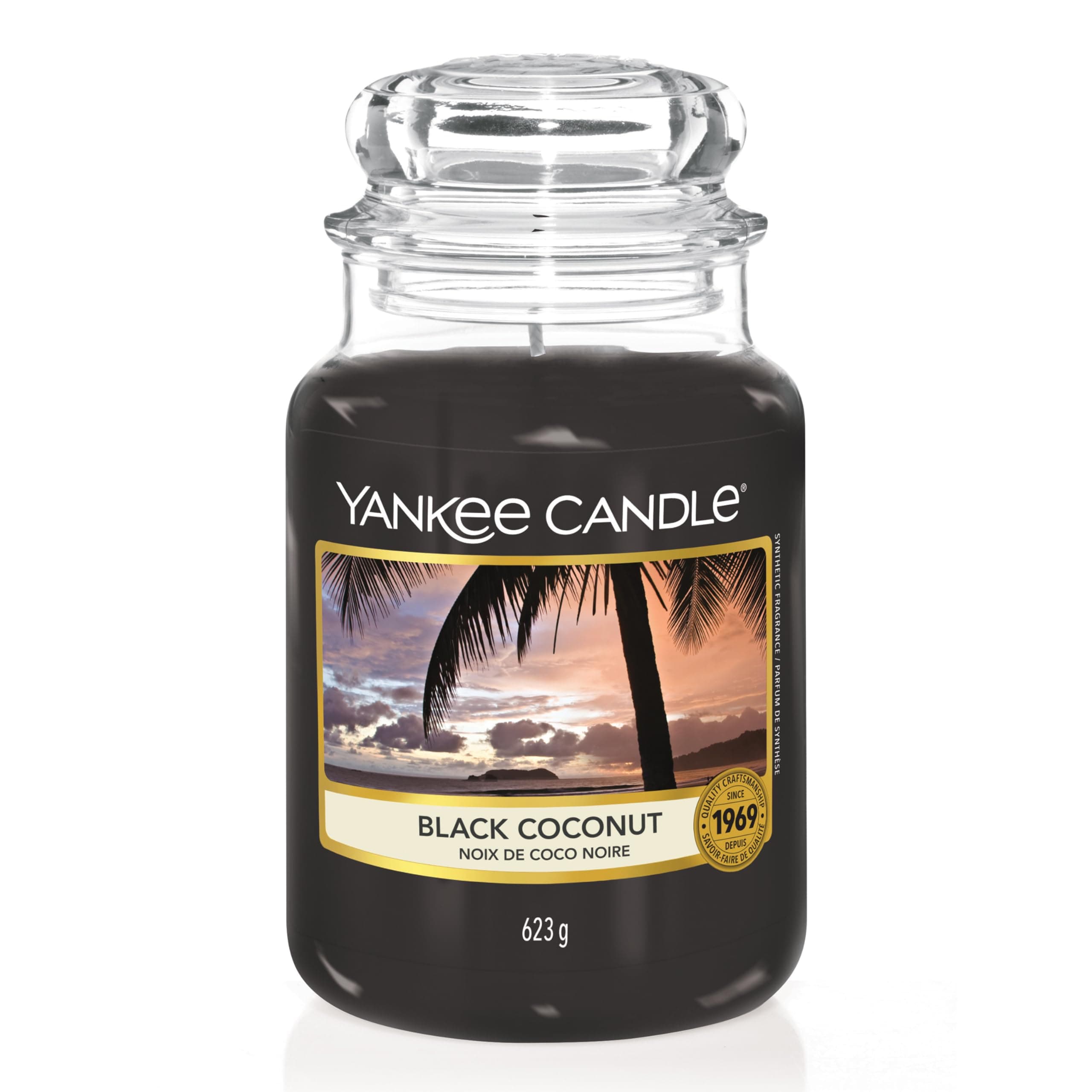 Yankee Candle Candela profumata in giara grande | Noce di cocco nera | Durata Fino a 150 Ore | Regali per donne