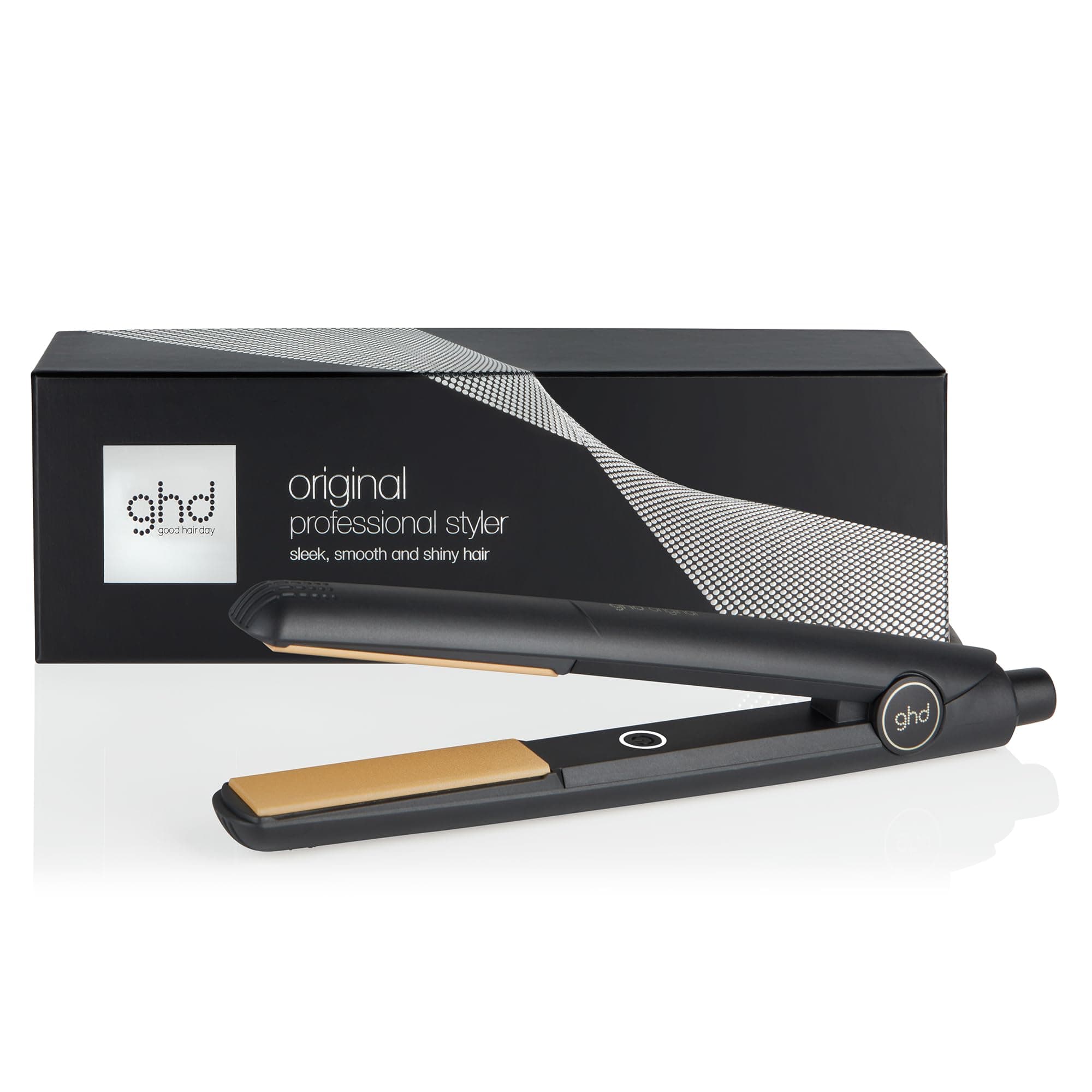 ghd - Lisseur cheveux ghd original - Fer à lisser professionnel (Noir) - Cheveux lisses, doux et brillants, sans chaleur extrême - Lisseur boucleur, design arrondi - Idéal pour tous types de cheveux