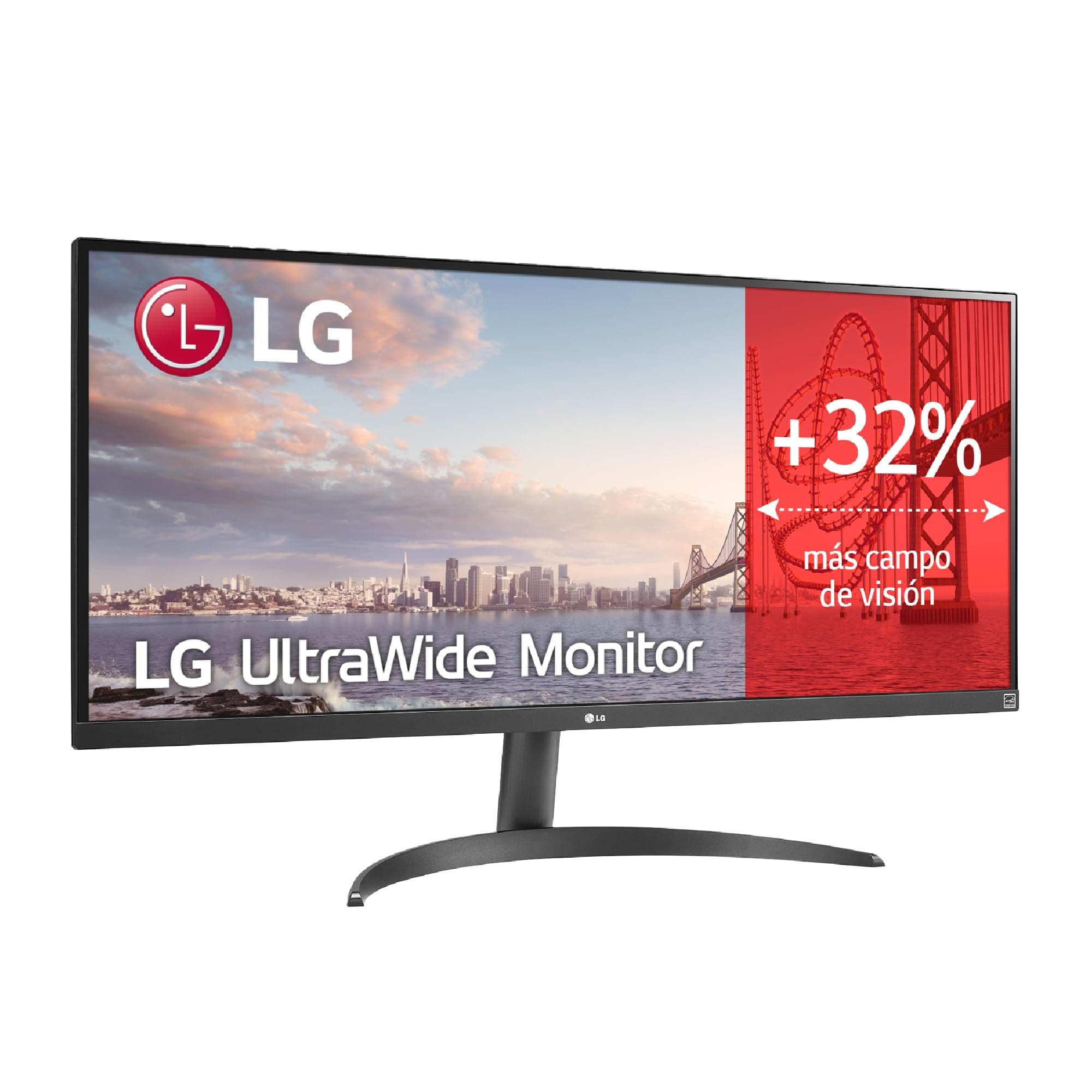 LG 34WQ500-B - Monitor UltraWide 34", Panel IPS 2560x1080 21:9, 100 Hz, 5 ms, HDR10, AMD FreeSync, Super Resolution+, 2× HDMI 2.0, Clase F, Negro
