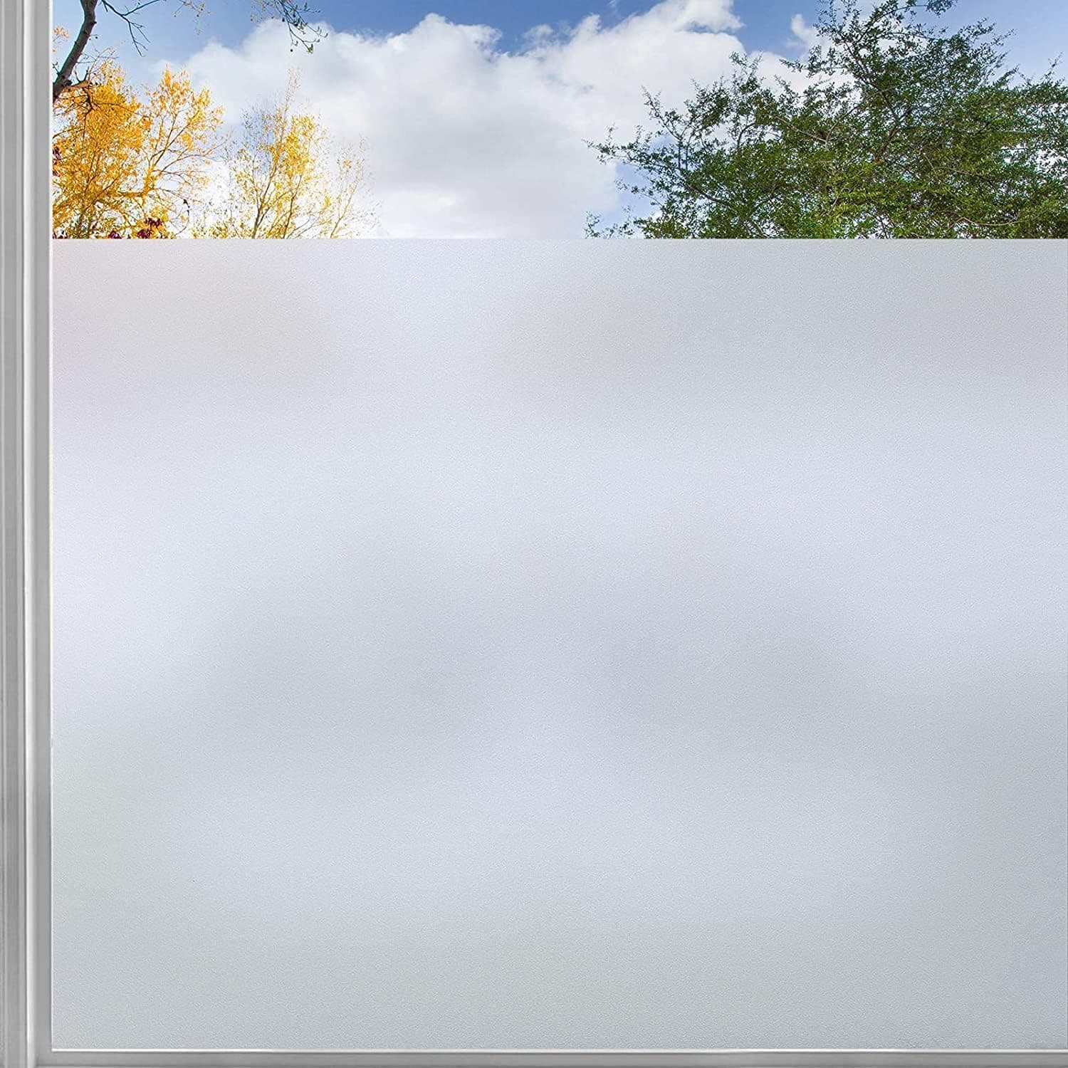 rabbitgoo Vinilos para Cristales 90x200cm con Cuadriculas Fácil de Cortar, Vinilo Ventanas Privacidad, Vinilo Opaco Electrostática, Anti UV, Película Esmerilado Decorativa para Baño Cocina Oficina