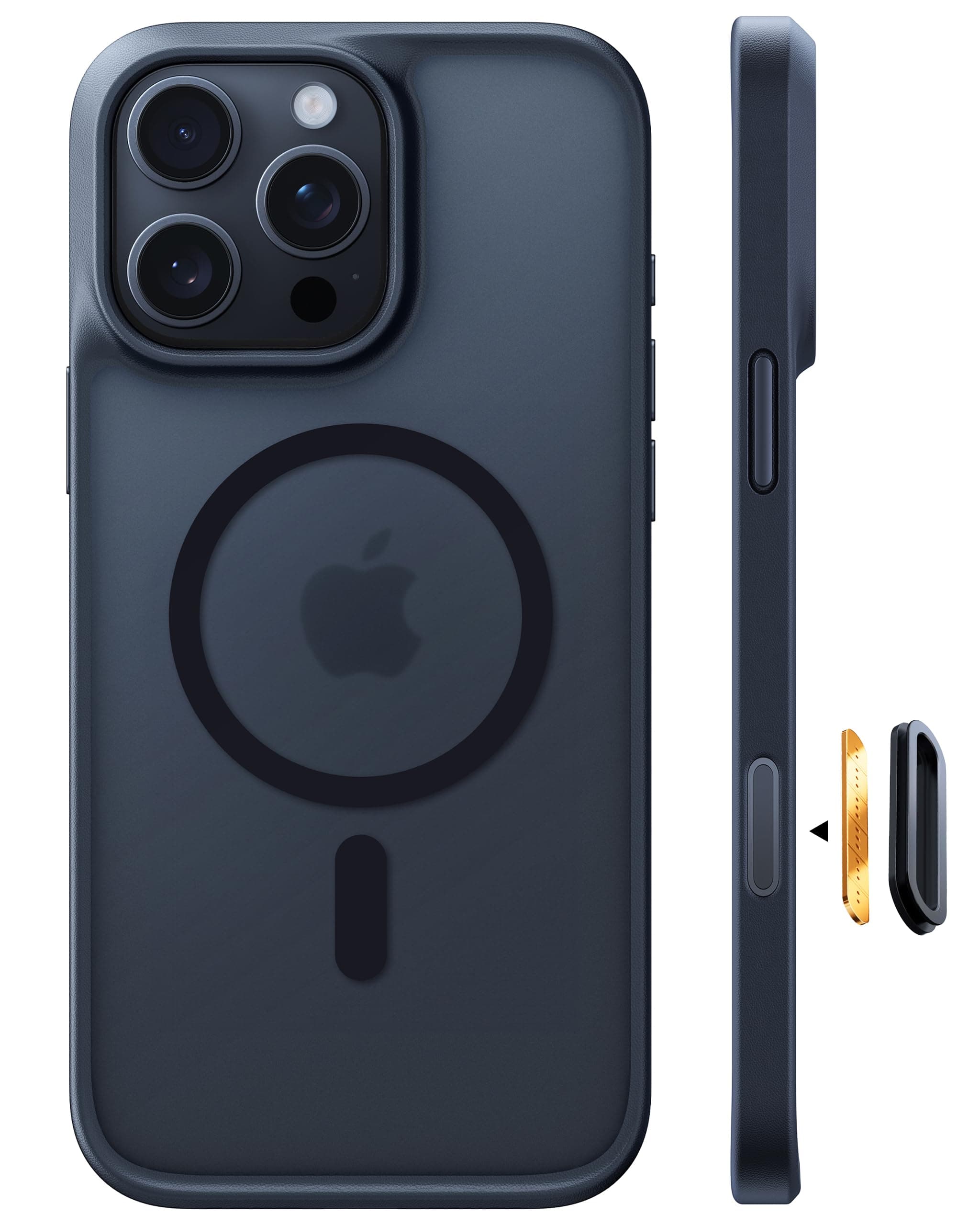TORRAS Guardian-Mag Hülle für iPhone 16 Pro mit MagSafe, stoßfest | Angenehme Haptik · mattes Schwarz · kratzfest · fingerabdruckarm