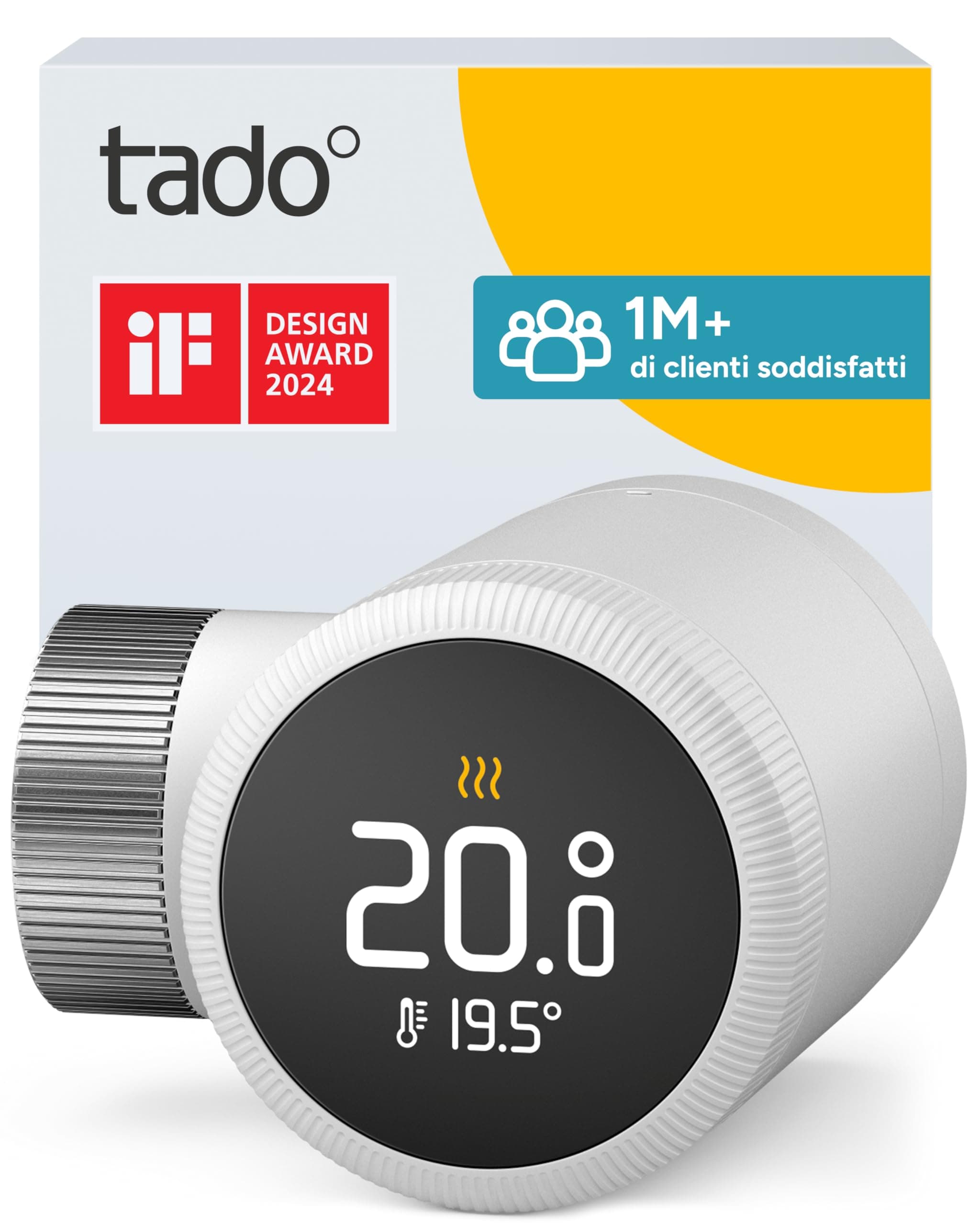 tado° termostato intelligente X, controllo del riscaldamento tramite app e smart speaker (Alexa, Siri, Google Assistant), installazione fai da te