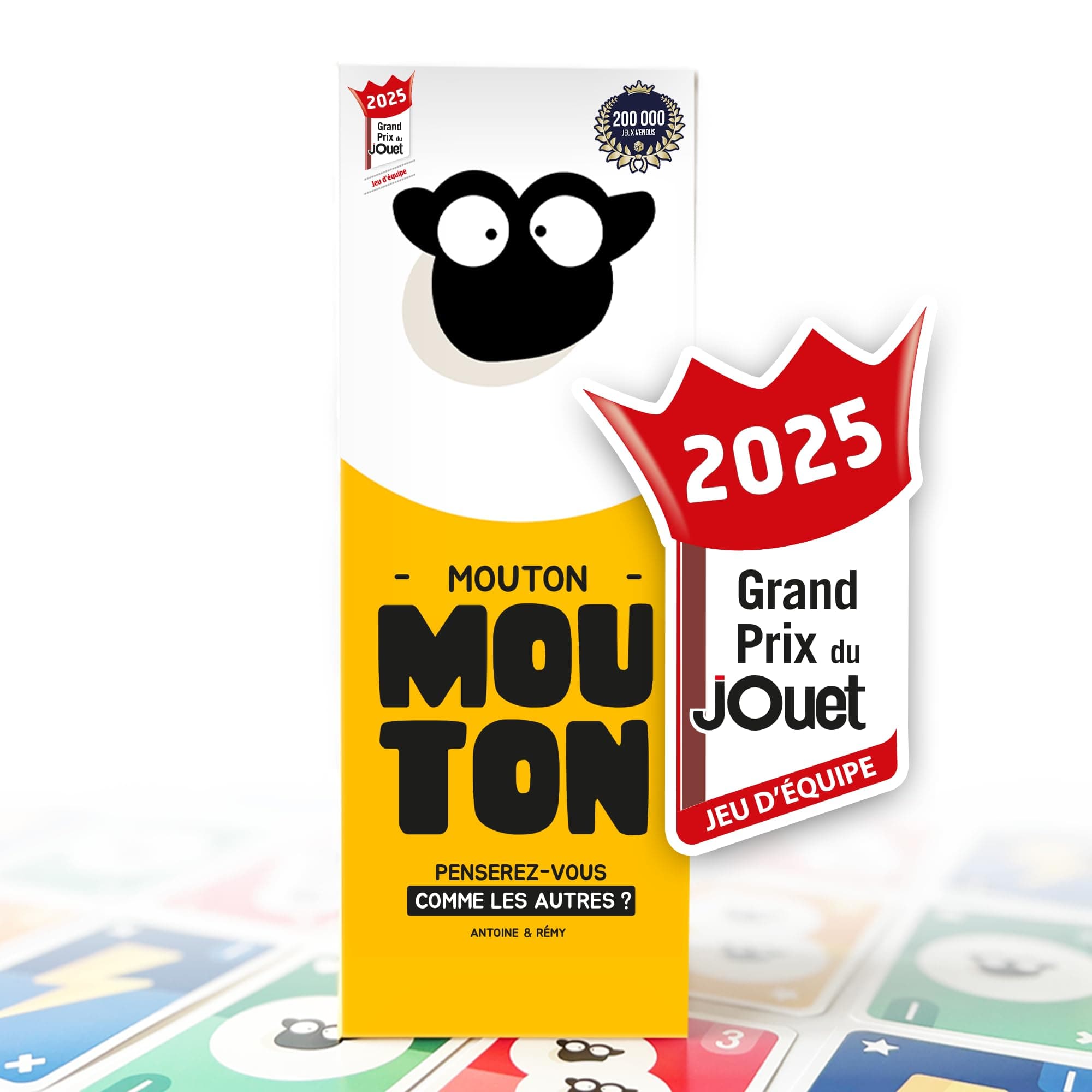 ATM Gaming Mouton Mouton - Jeu de Société Famille et Amis - Complétez Les Mêmes Réponses Que Vos Coéquipiers ! - Jeu d’Ambiance Drôle et Rapide - 3 à 9 Joueurs - Dès 12 Ans